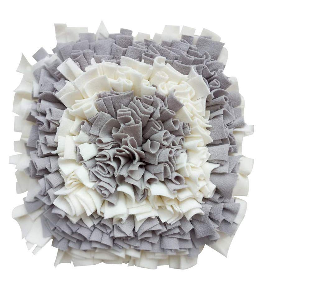 LIVEKEY Pet Snuffle Mat for Dogs, Dog Feeding Mat, Nosework Training Mats for Foraging Instinct Interactive Puzzle Toys (Gray&Wh