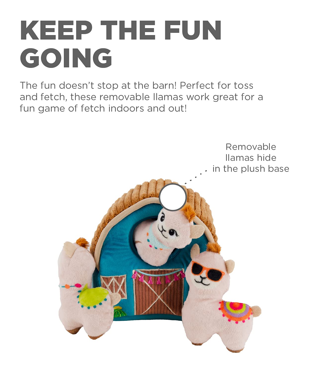 Outward Hound Hide A Llama Plush Dog Toy Puzzle, Large, Polyester, Llama, Model 70471