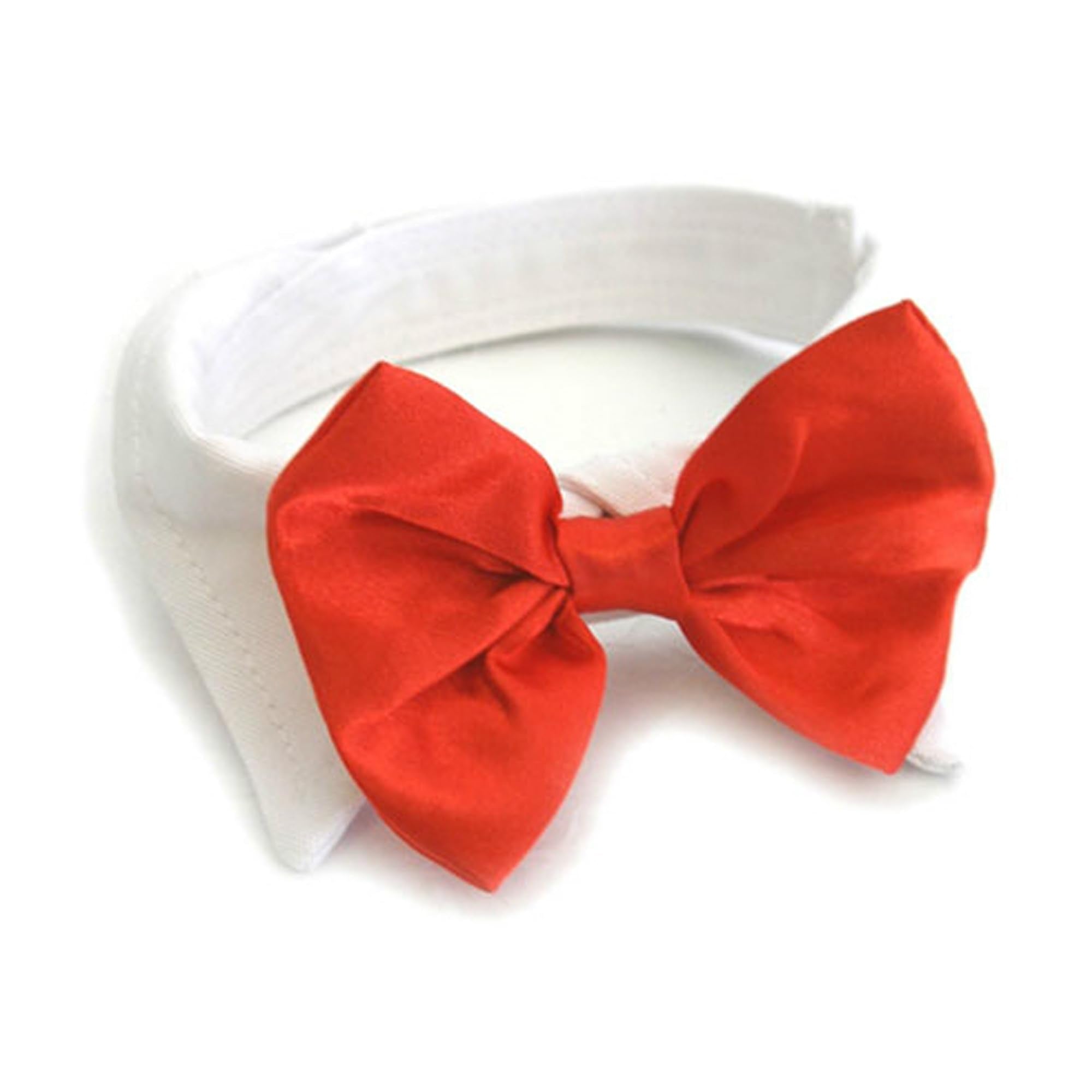 Red Satin Bowtie Collar - Size Small
