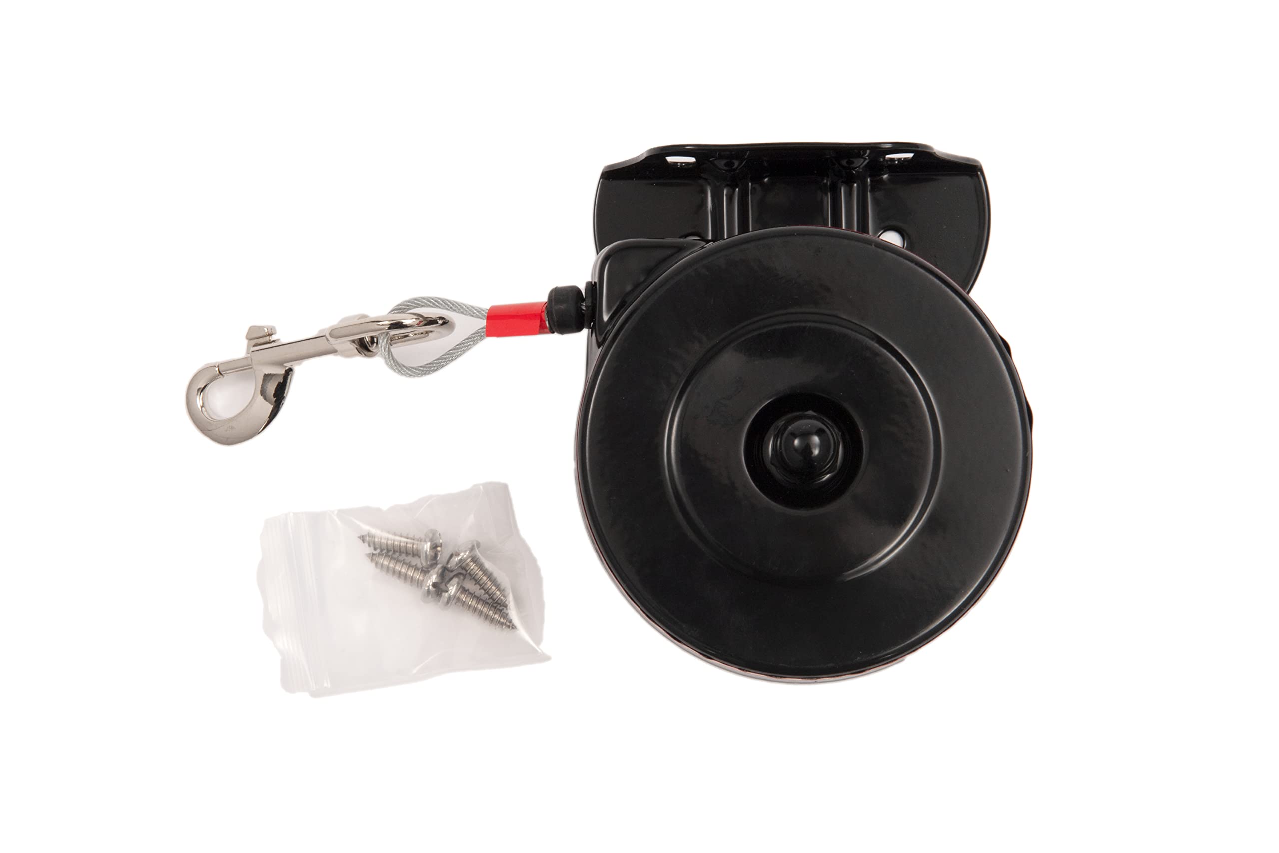 Lixit Retractable Leash Tie Out for Dogs, Large (80-120 lbs), Red, Model 30-8431-008, Bracket Mount and Stake Included