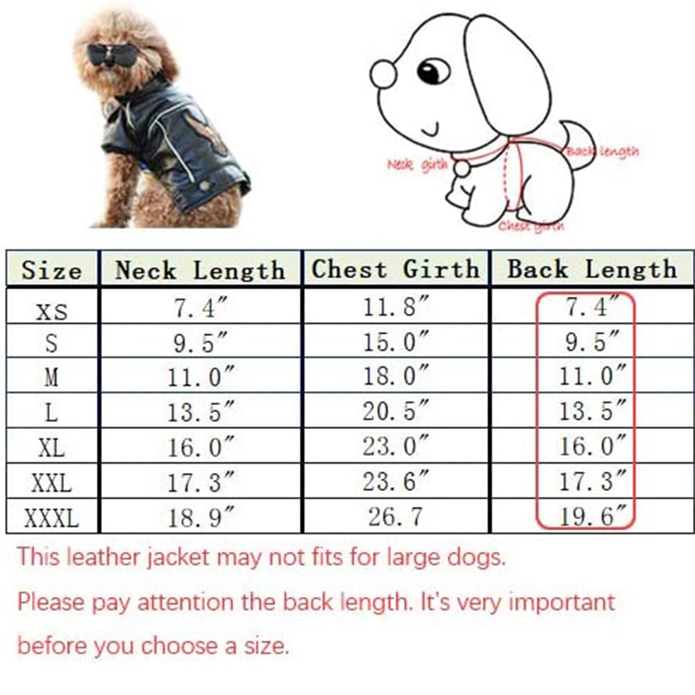 Niula Dog Winter Coat Pu Leather Motorcycle Jacket For Dog Pet Clothes Leather Jacket, Waterproof(3Xl)