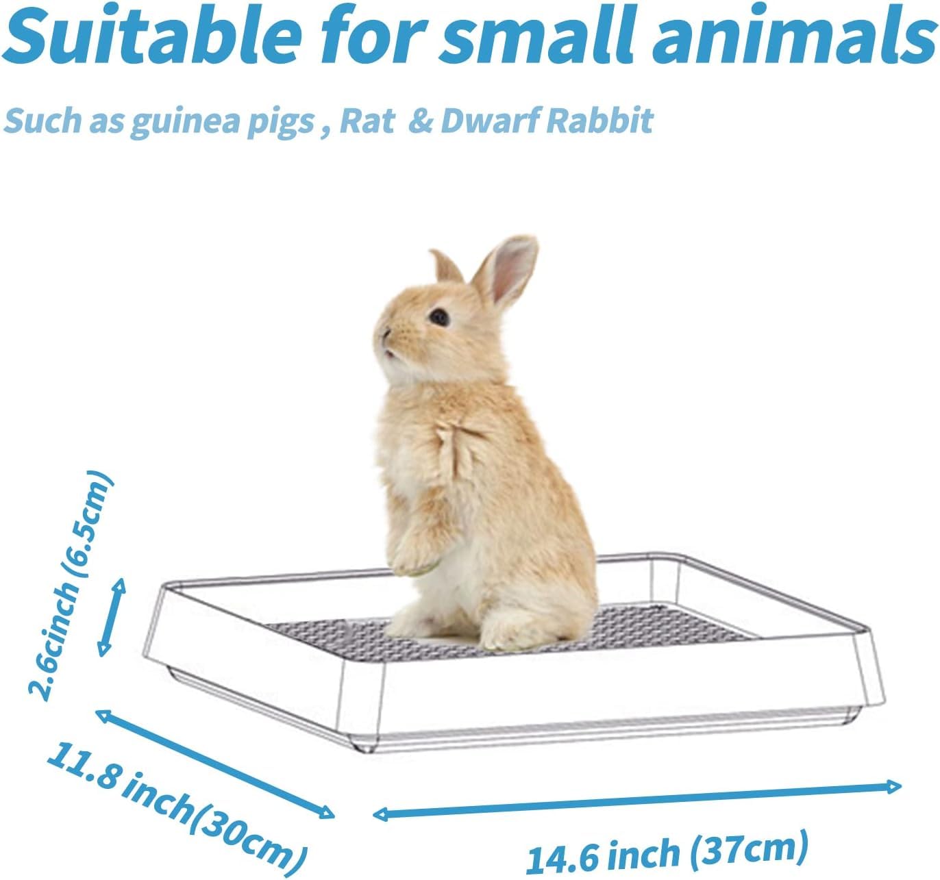Podoo Rabbit Large Litter Box, Guinea Pig Training Pan Cage With Toilet Tray, Ideal For Rats, Ferret, Bunny Small And Medium Ani