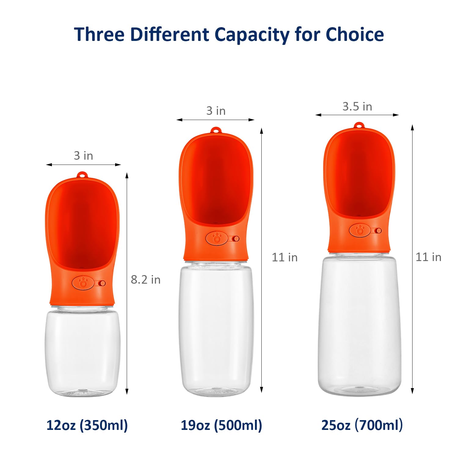 Wepet Portable Dog Water Bottle, 12 Oz, Leak Proof Puppy Water Dispenser With Drinking Feeder For Pets Outdoor Walking, Hiking,