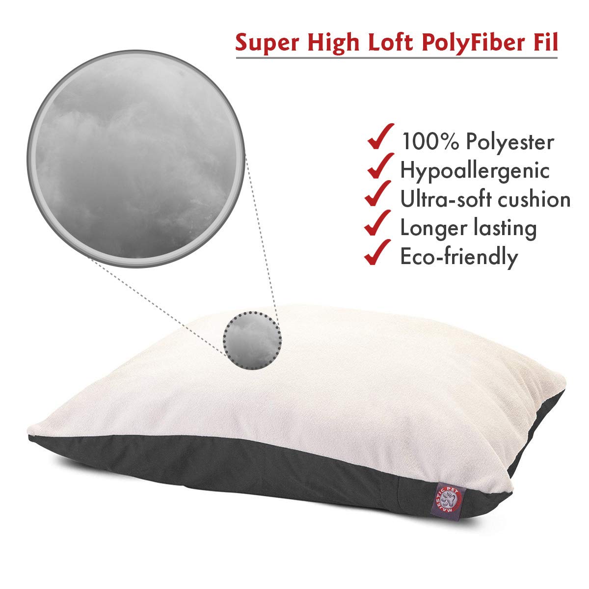Majestic Pet Rectangle X-Large Dog Bed Washable - Removable Slipcover Pet Bed - Dog Crate Bed Super Value Pillow Dog Bed - Dog K