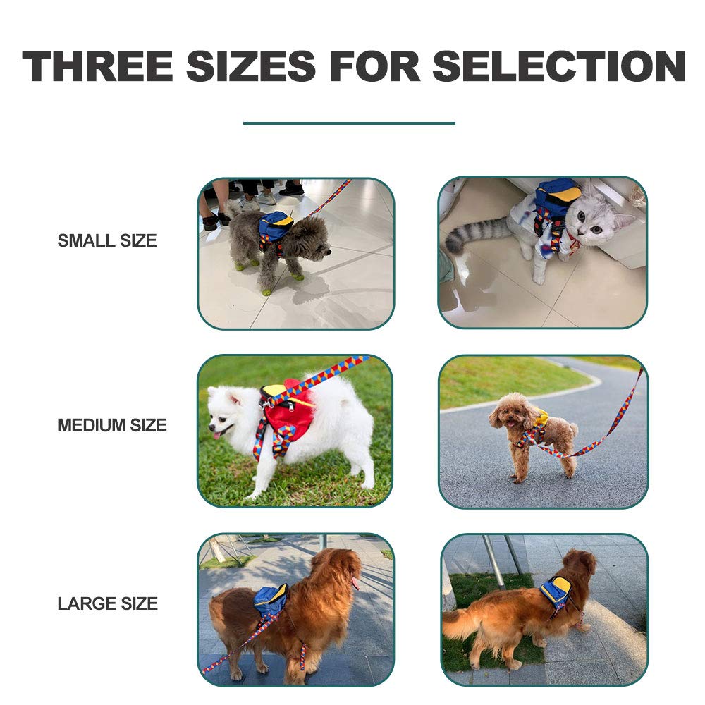 Icicecream Colorful Lightweight Dog Backpack With Free Leash Adjustable Cute Water Repellent Harness With Breathable Mesh Material Saddle Bag For Small, Medium & Large Dogs Outdoor Hiking(Yellow)