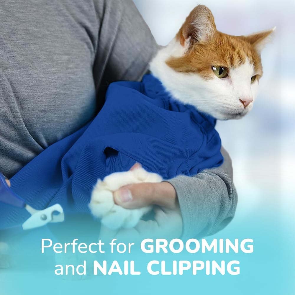 Cat-in-the-Bag Cozy Comfort Carrier - X-Small Cobalt Blue Cat Carrier Soft for Grooming, Vet Visits, Medication Administration,