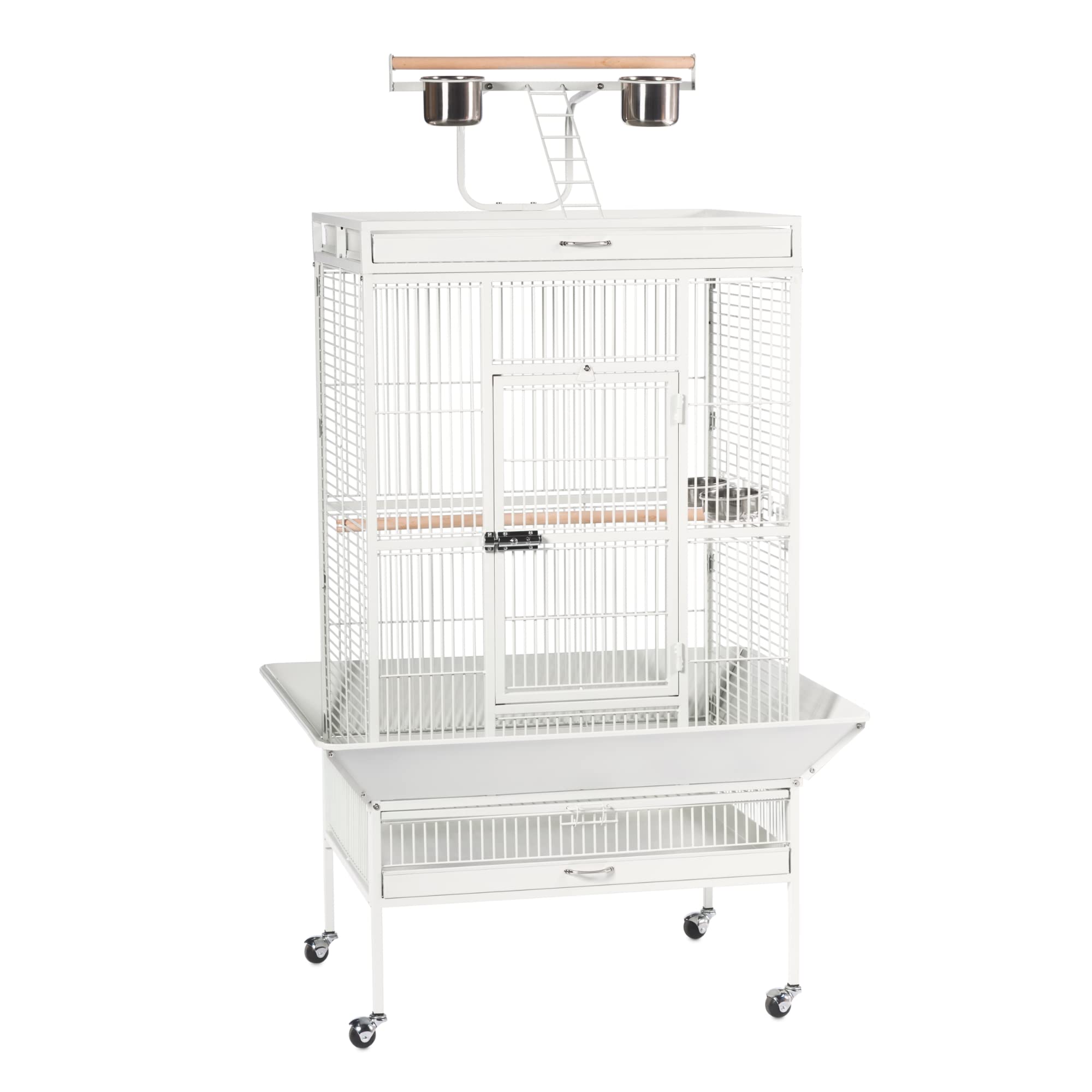 Prevue Hendryx Pet Products Wrought Iron Select Bird Cage 3153C, Chalk White, 30-Inch By 22-Inch By 63-Inch