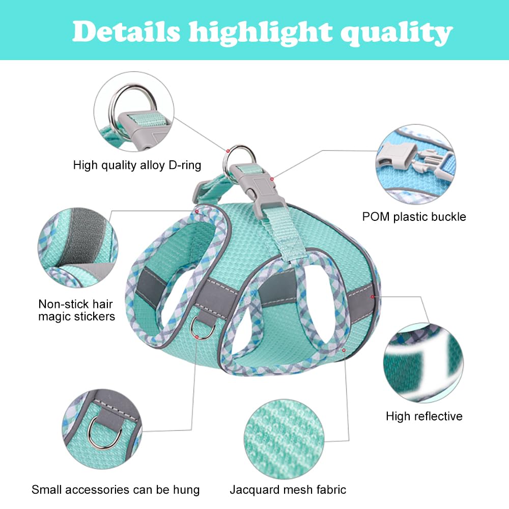 Dog Harness and Leash Set, No Pull Adjustable Reflective Pet Harness, Mesh Dog Harness, Step in Vest Harness Easy Walk Dog Harne
