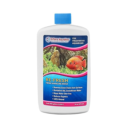 DrTim      s Aquatics Re-Fresh for Freshwater Aquariums - 100% Natural Fish Tank Sanitizer & Revitalizer Conditioner Solution fo