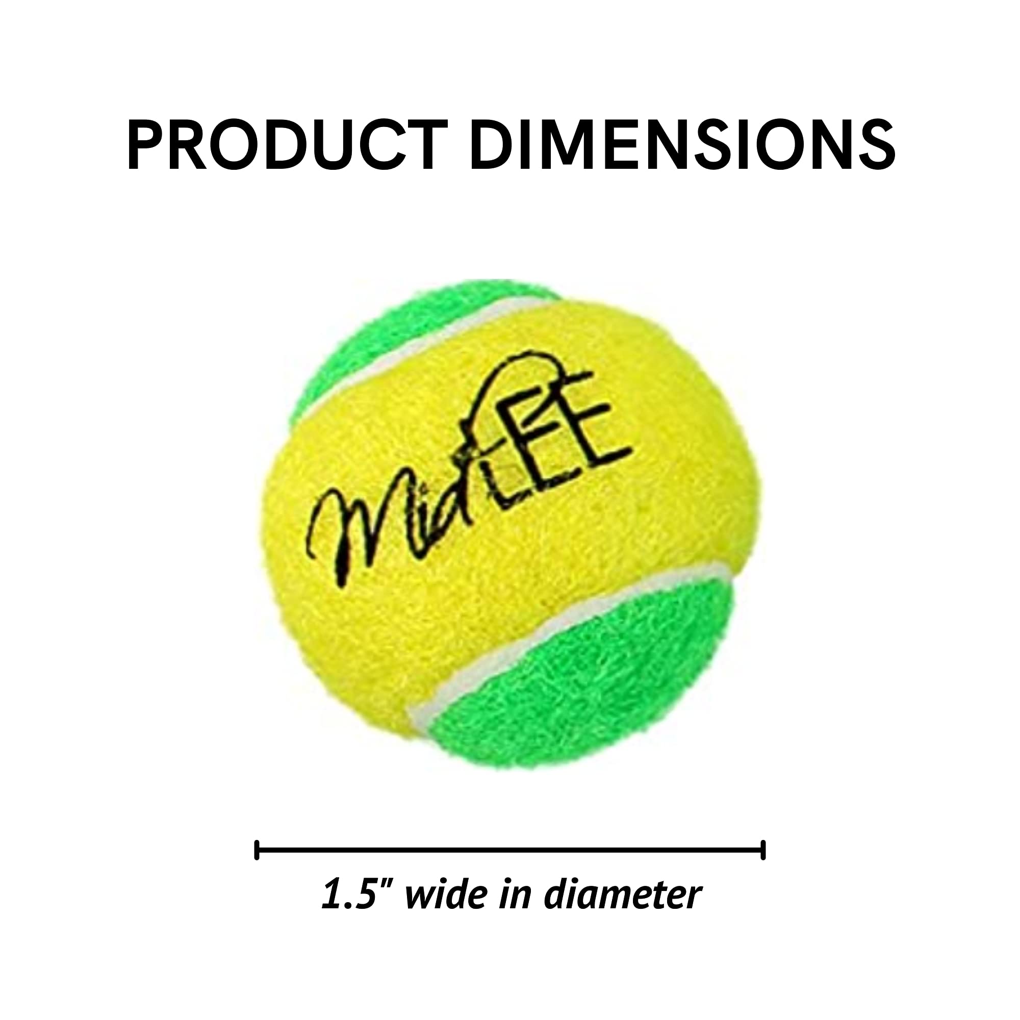 Midlee Small Dog Tennis Balls- Green/Yellow- Set Of 12