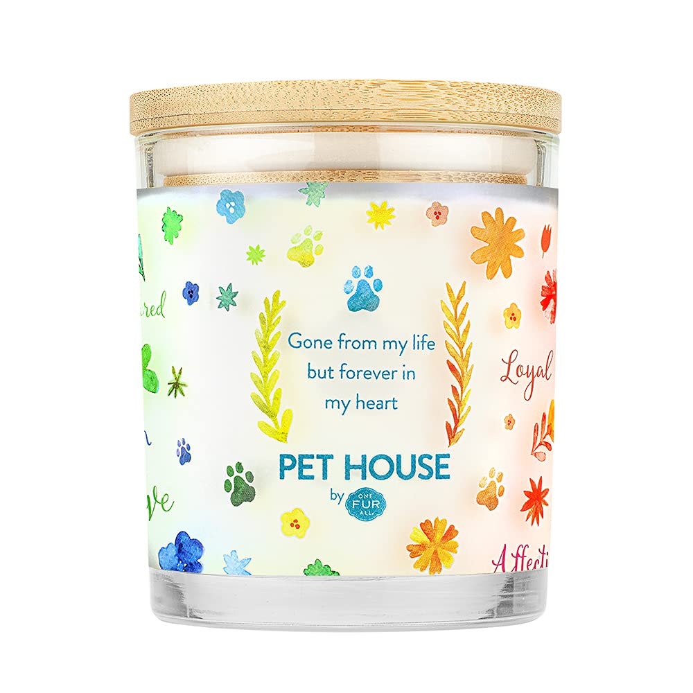 One Fur All Pet Memorial Candle - Pet Remembrance Candle - Non-Toxic Candle Wax - Scented Candle - Pet Memorial Gift - Loss Of Cat And Dog Sympathy Gift