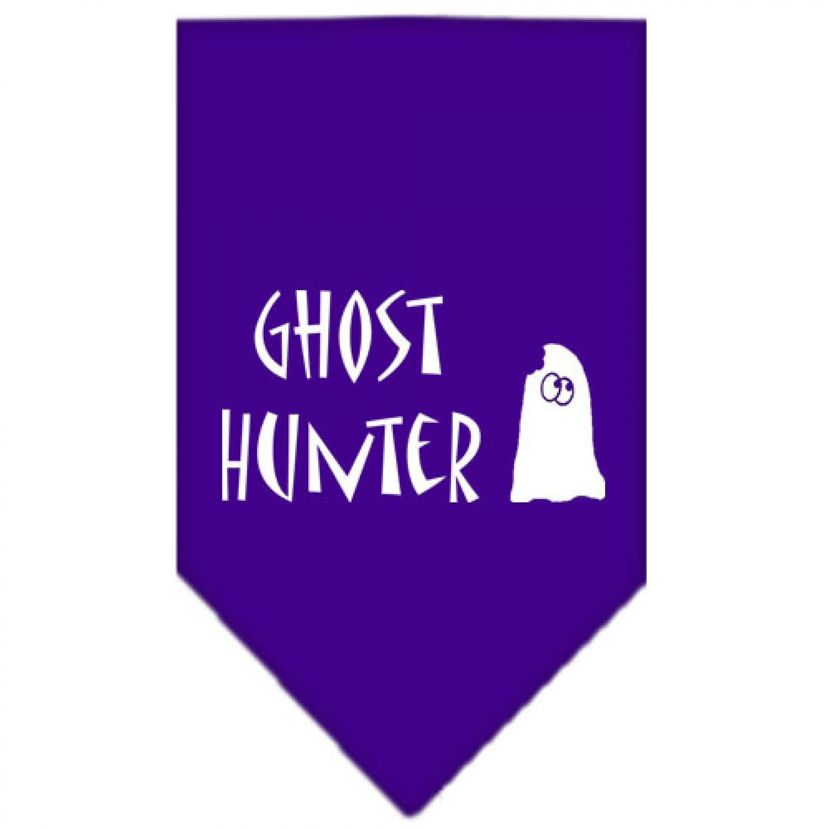 Halloween Pet and Dog Bandana Screen Printed, &quot;Ghost Hunter&quot; Purple Small