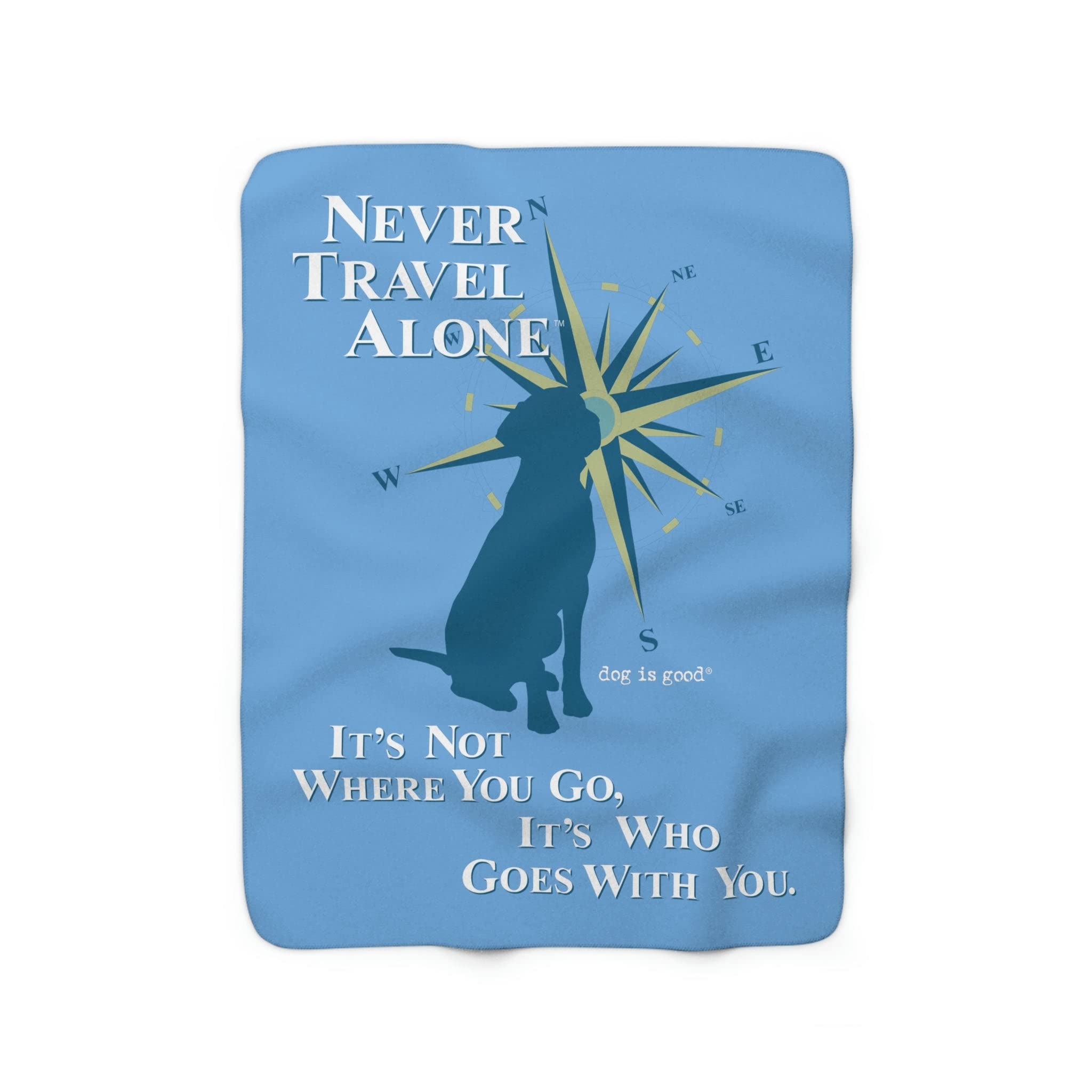 SUNBELTGIFTS Dog is Good Never Travel Alone 50 x 60 inch Produced in the USA Sherpa Fleece Blanket, Multicolor, 50  60