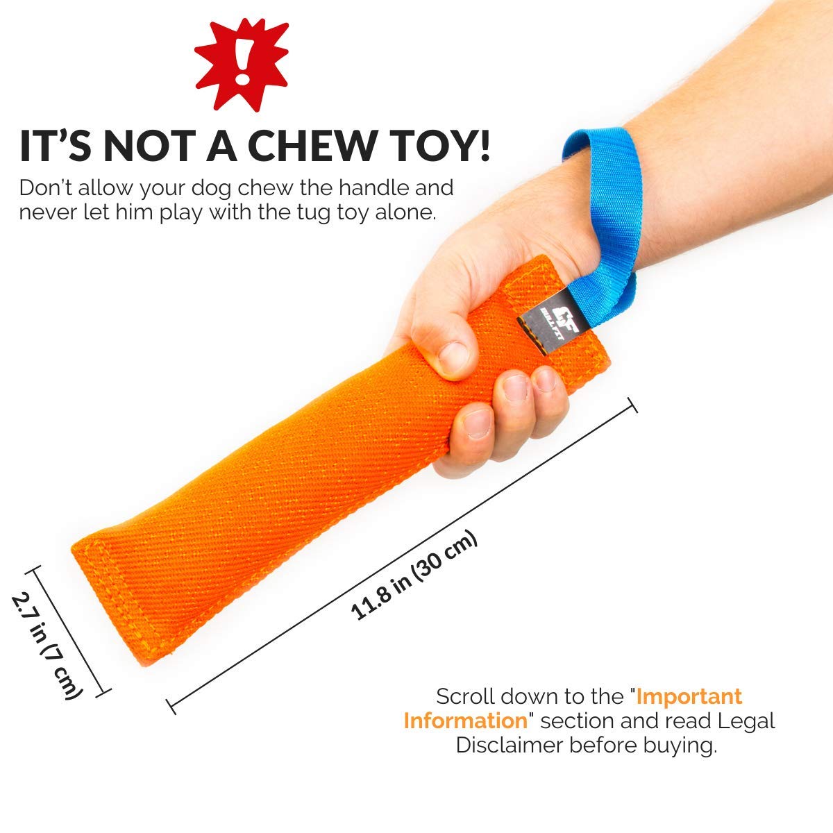 K9 Dog Bite Tug Toy - Made Of Durable & Tear-Resistant French Linen - Perfect For Tug Of War, Fetch & Puppy Training - Ideal For Medium To Large Dogs - Tough Pull Toy With Strong Handle & Stitching