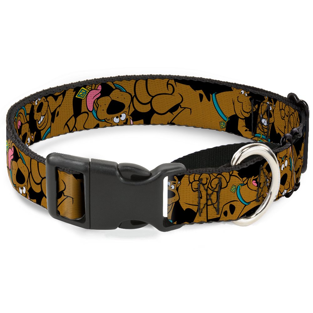 Dog Collar Martingale Scooby Doo Stacked Close Up Black 16 To 23 Inches 1.5 Inch Wide