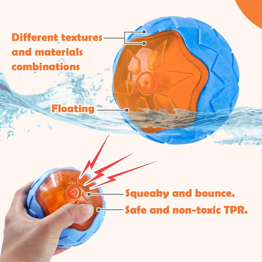 CoubonTail Dog Squeaky Toys, Pool & Beach Toys for Interactive Fetch & Play, TPR