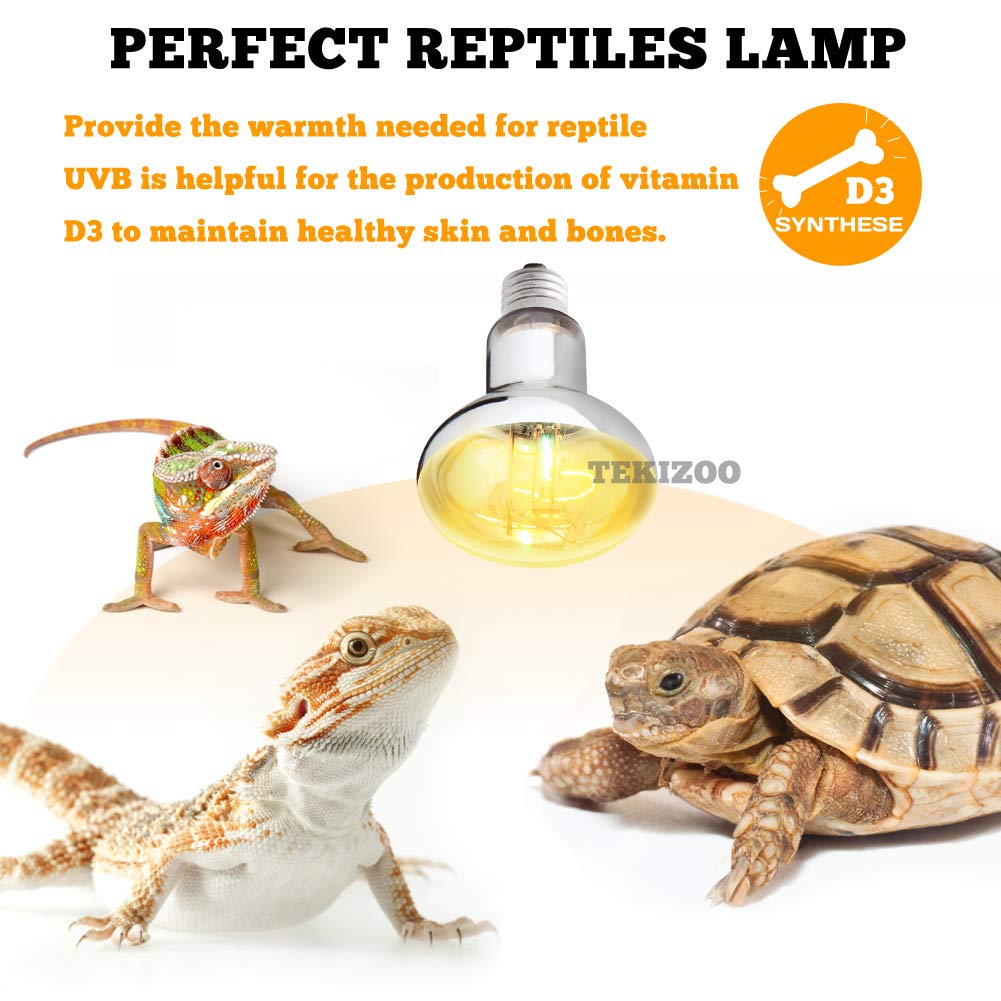Tekizoo Uva Uvb Sun Lamp High Intensity Self-Ballasted Heat Basking Lamp/Light/Bulb For Reptile And Amphibian (125W)