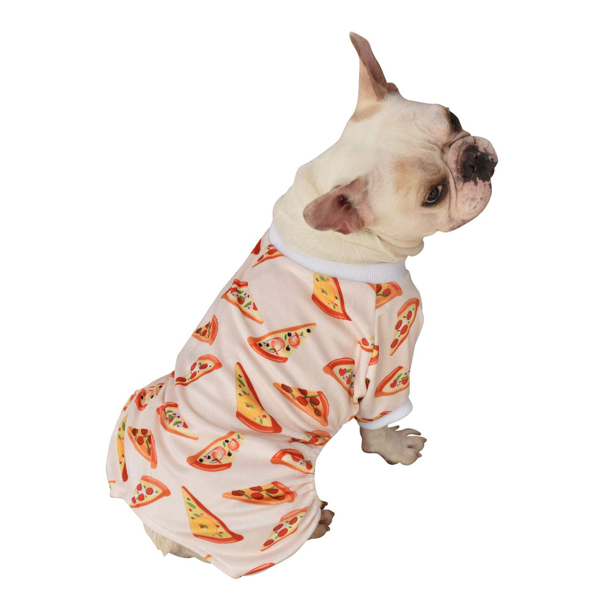 Cutebone Dog Pajamas Pizza Dog Apparel Dog Jumpsuit Pet Clothes Pajamas P55L