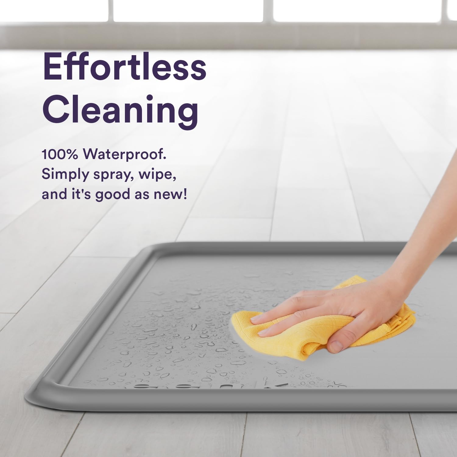 Pee Pad Tray Holder for Dogs - Fits Up to 25 x 25 in. Square Potty Training Pads No Spill Raised Lip High Edge Silicone Mat, Ext