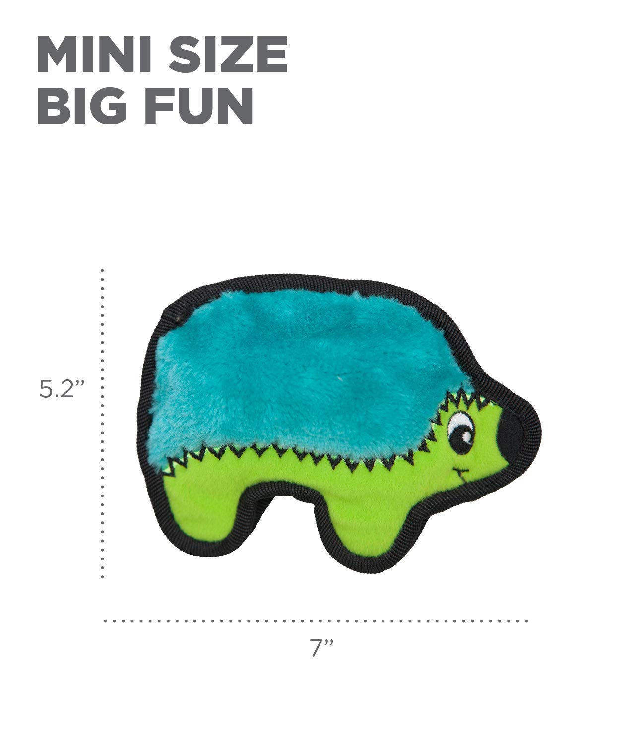 Outward Hound Durablez Tough Plush Squeaky Dog Toy, Hedgehog, Turquoise, Xs