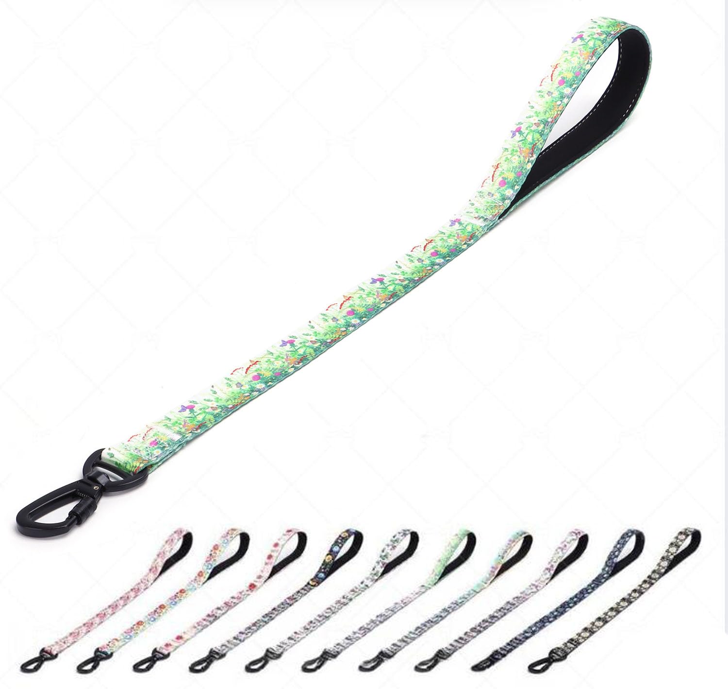 Pimaodog Dog Leash For Training And Walking - Fashionable Floral Print, Suitable For Medium To Large Dogs - With Climbing Lock B