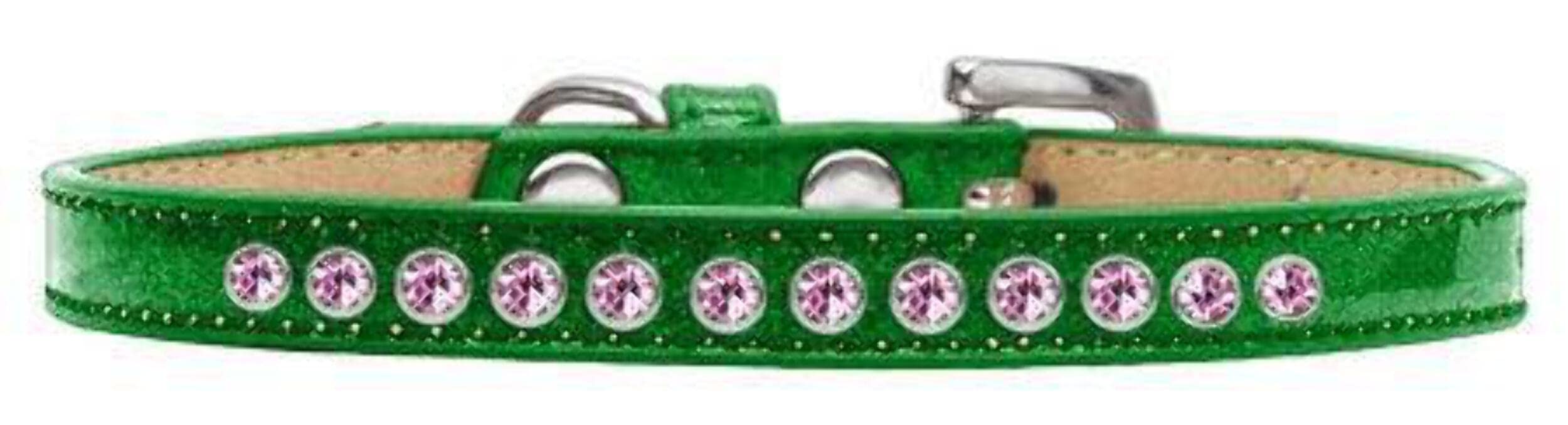 Dog, Puppy & Pet Ice Cream Collar, Bright Pink Crystal Rimsets Silver 10