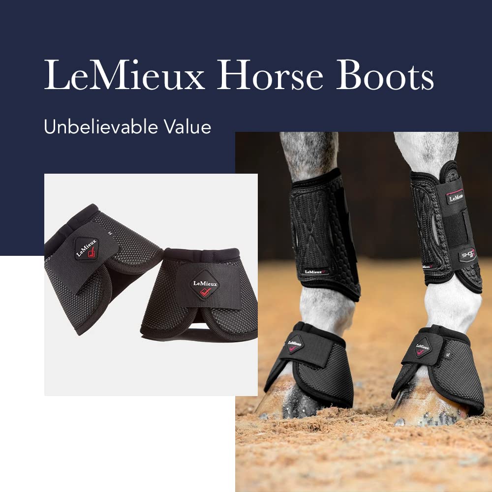 LeMieux Rubber Bell Overreach Horse Boots - Protective Gear and Training Equipment - Equine Boots, Wraps & Accessories (Black -