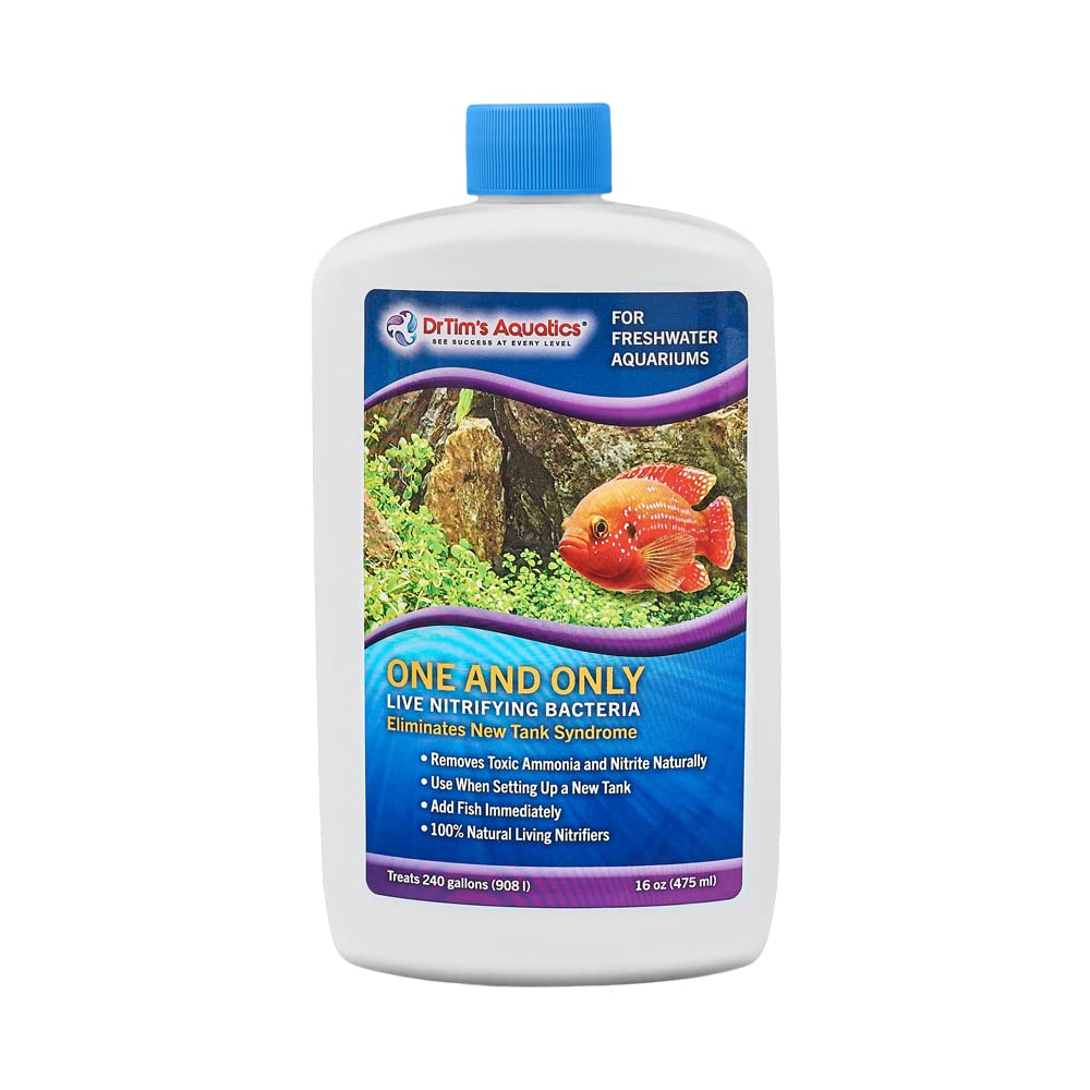 Dr. Tims Aquatics Freshwater One & Only Nitrifying Bacteria - for New Fish Tanks, Aquariums, Water Filtering, Disease Treatment 
