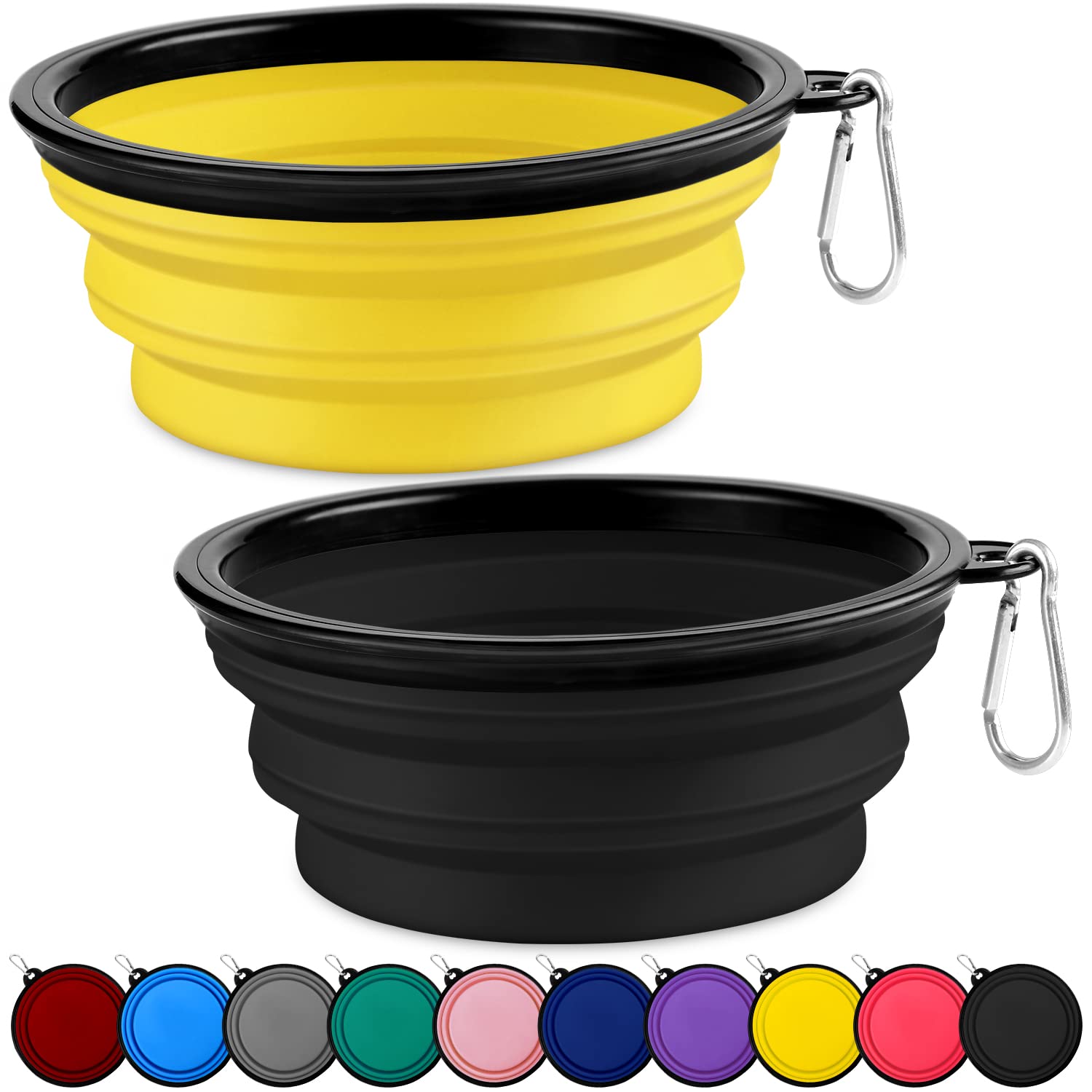 Paercute Collapsible Dog Bowl, Lightweight And Portable, Ideal For Outdoor, Hiking, Camping, And Walking Your Dog