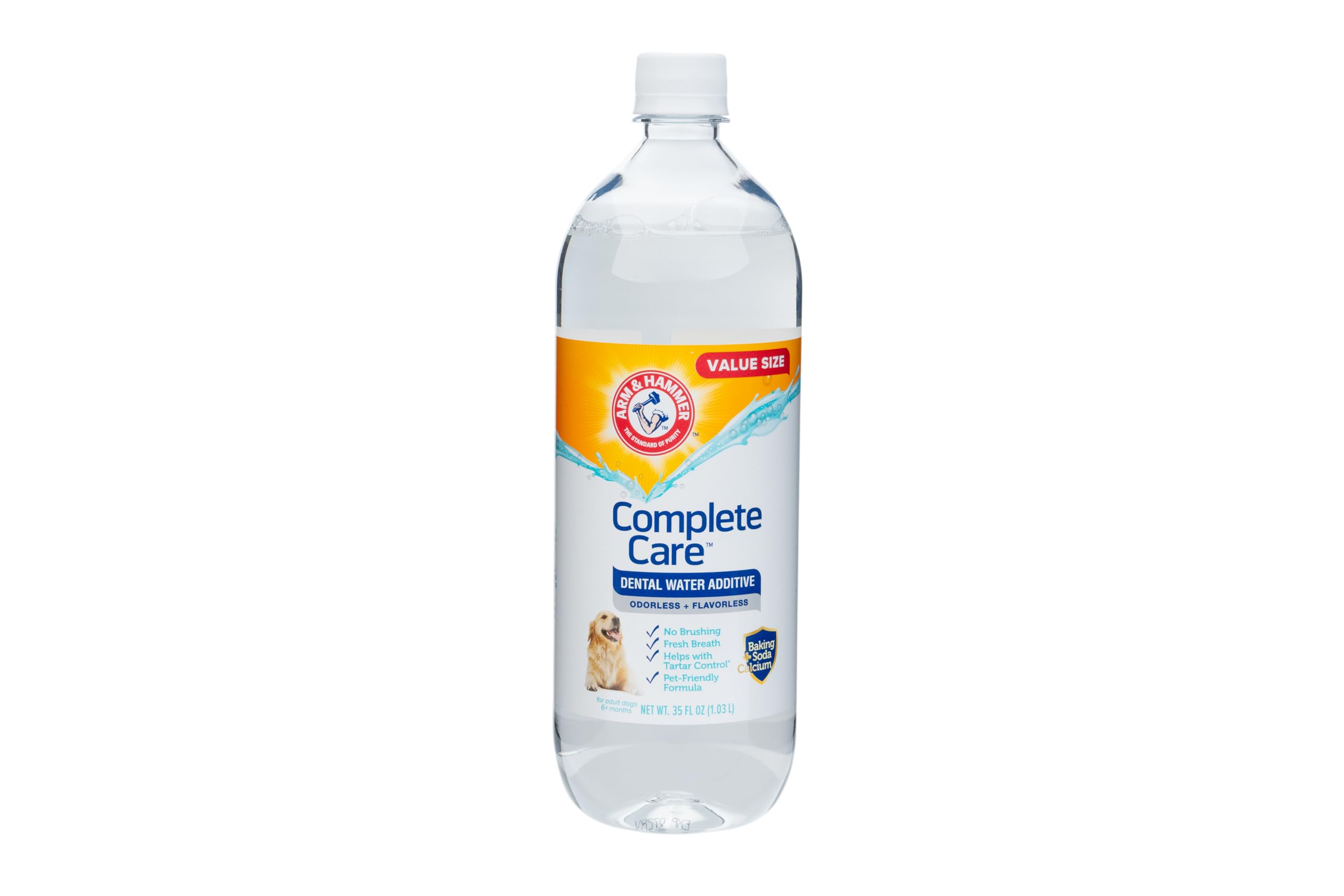 Arm & Hammer Complete Care Dental Water Additive for Dogs, Dog Breath Freshener, Dog Mouth Wash or Dental Rinse, Simply Add to P