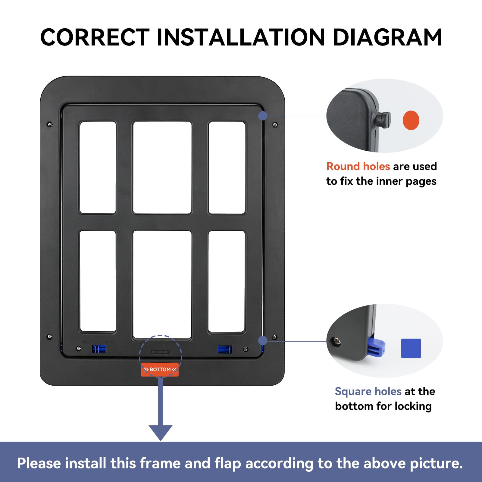 Namsan Screen Cat Door For Sliding Door 8.2 X 9.6 Inches Entrance Screen Pet Door For Small Dogs Cats Magnetic Automatic Closure Gate