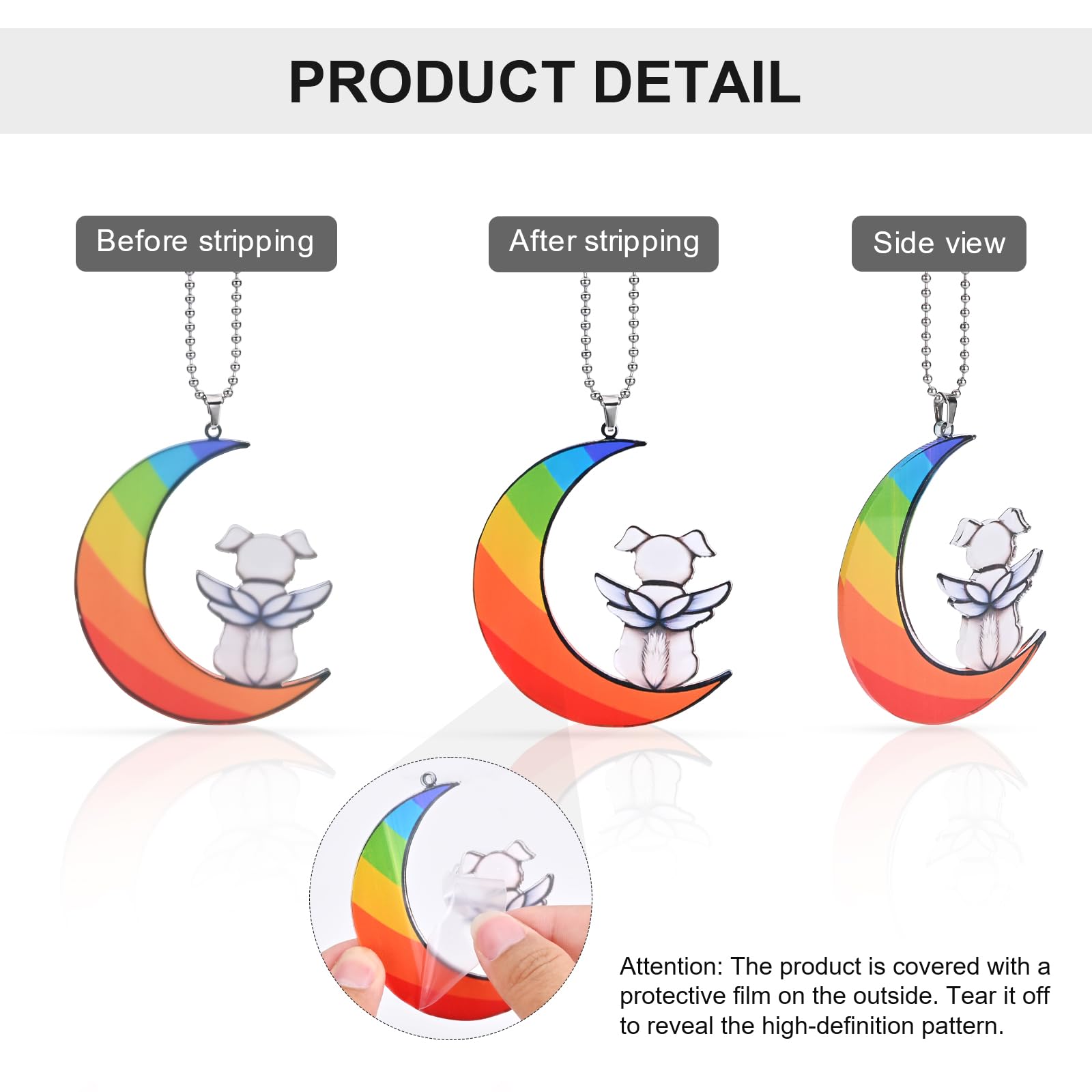 Rainbow Bridge Pet Memorial Gifts - Dog On The Moon Pet Remembrance Gift Dog Car Mirror Hanging Accessories - Dog Memorial Sunca