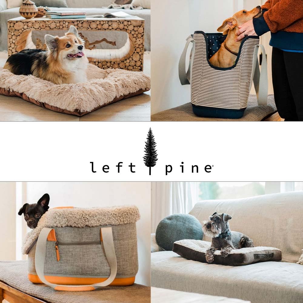 Leftpine X P.L.A.Y. Deluxe Dog Carrier Purse - Soft Sided Pet Travel Tote For Small Dogs & Puppies With Built-In Safety Leash -