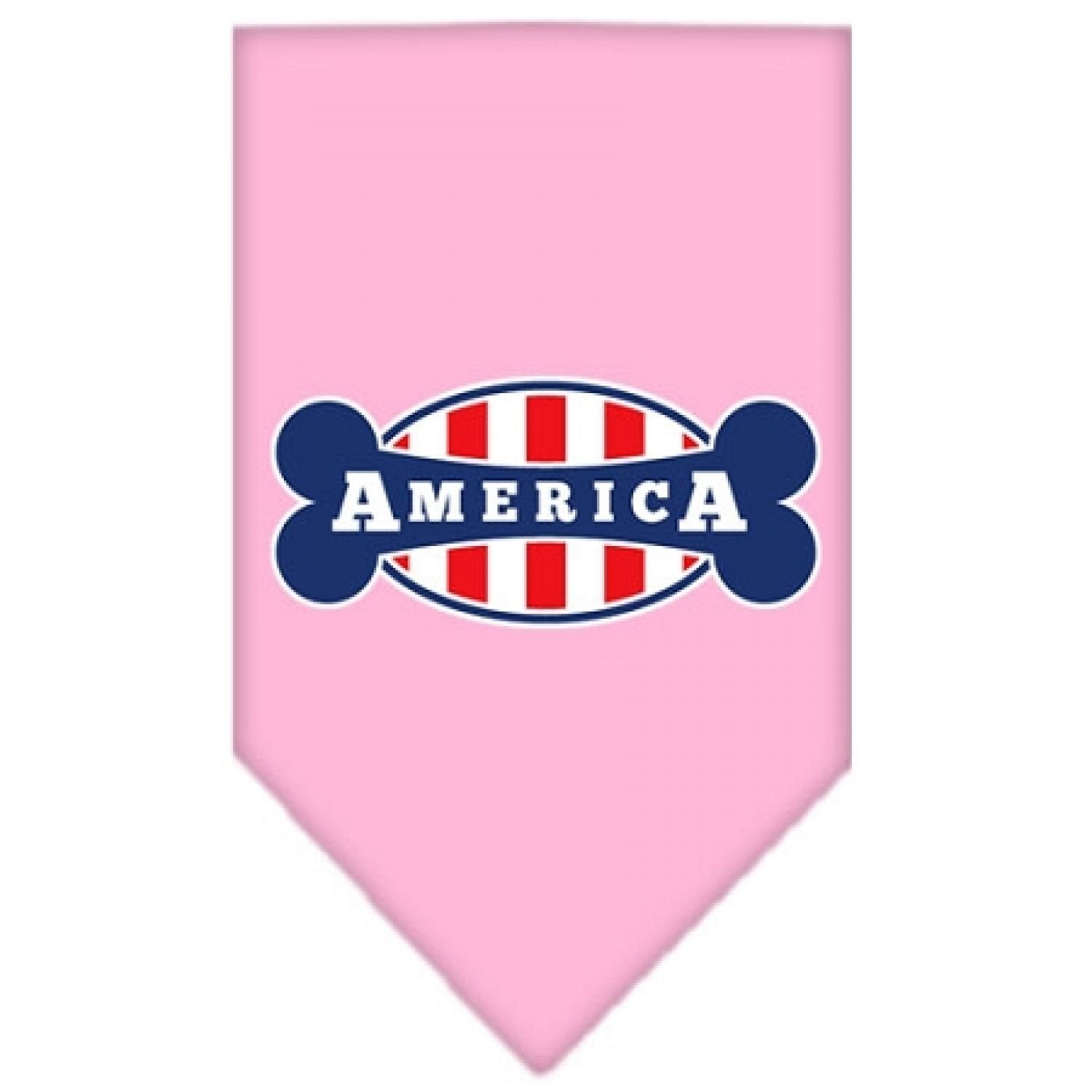 Mirage Pet Products Bonely in America Screen Print Bandana Light Pink, Small