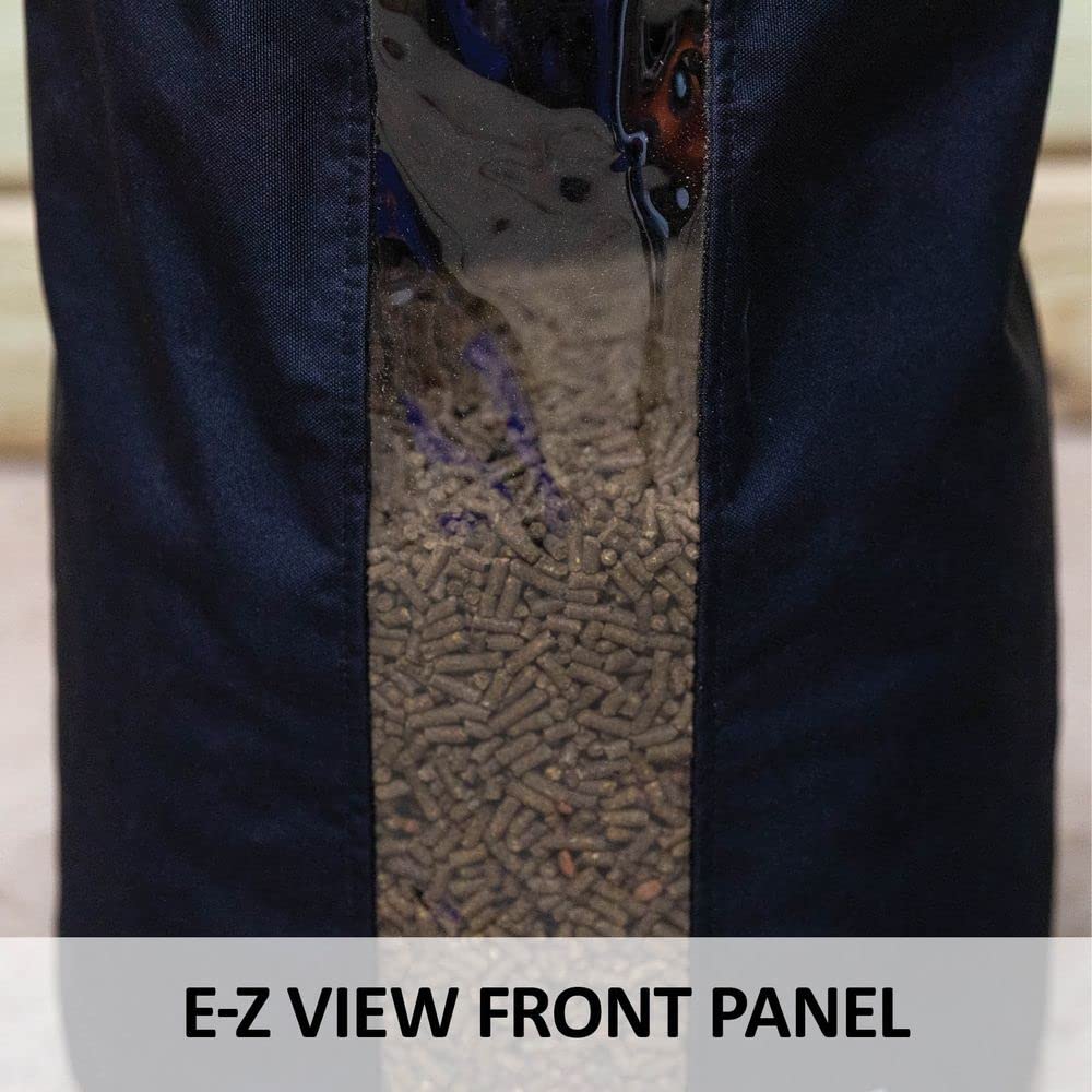 Dura-Tech E-Z View Grain Bag | Color Black | Horse Stable Essential | Travel-Friendly Grain Bag | E-Z View Front Panel | Holds W