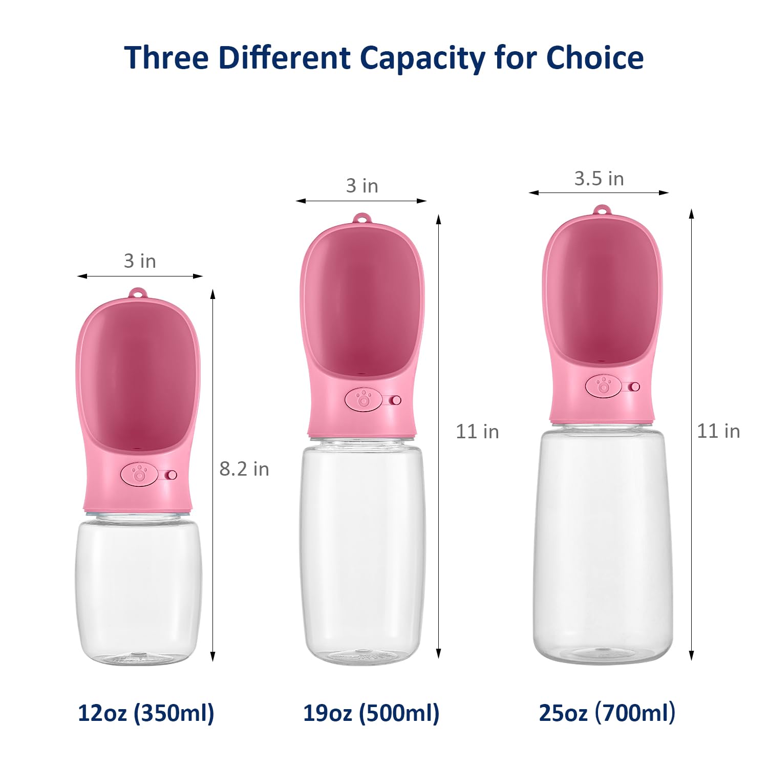 WePet Portable Dog Water Bottle with Food Container, 19 OZ + 6 OZ, Leak Proof Puppy Water Dispenser with Drinking Feeder for Pet