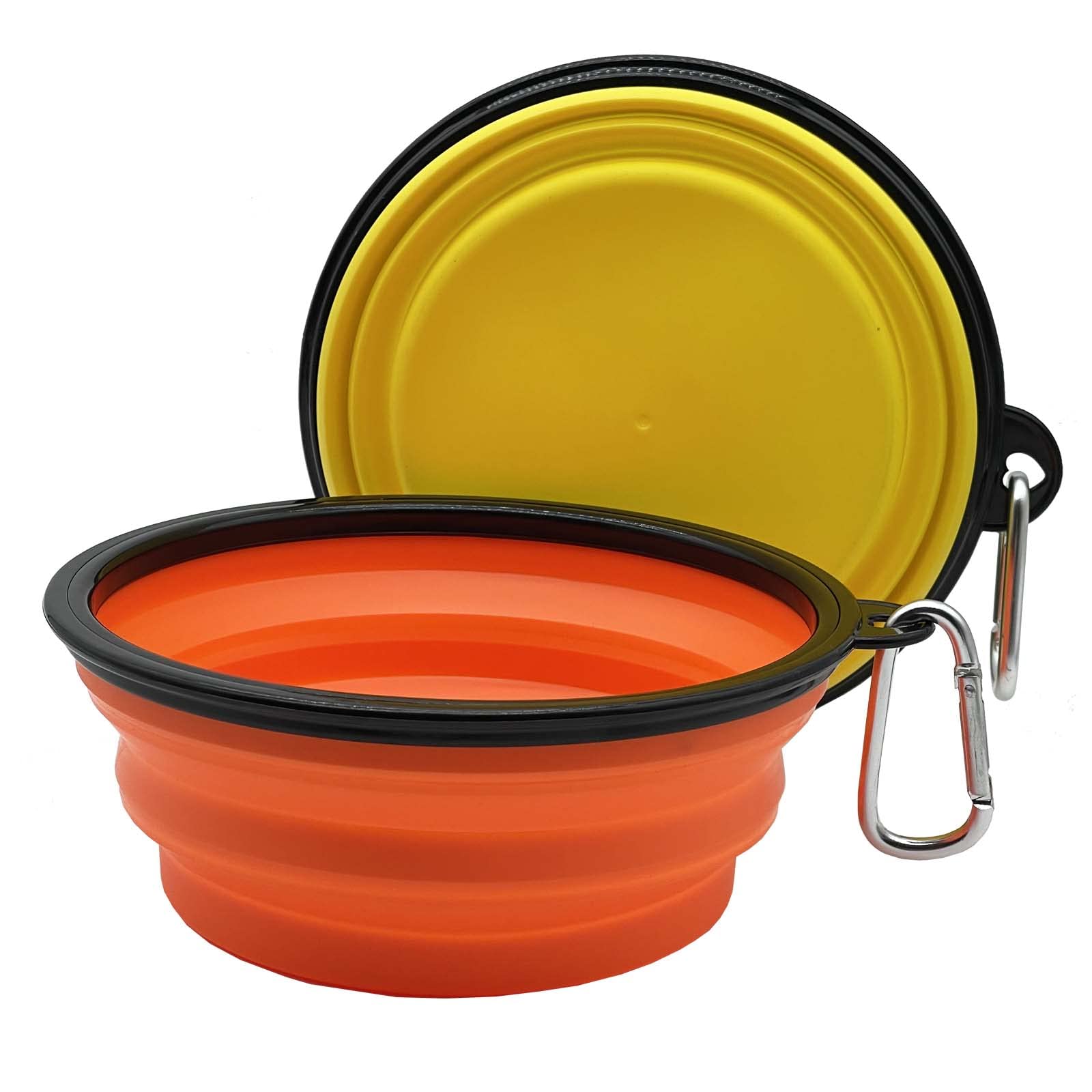 Large Collapsible Dog Bowl 35Oz,2 Pack Portable And Foldable Pet Travel Bowls With 2 Carabiners For Dogs Cats And Small Animals