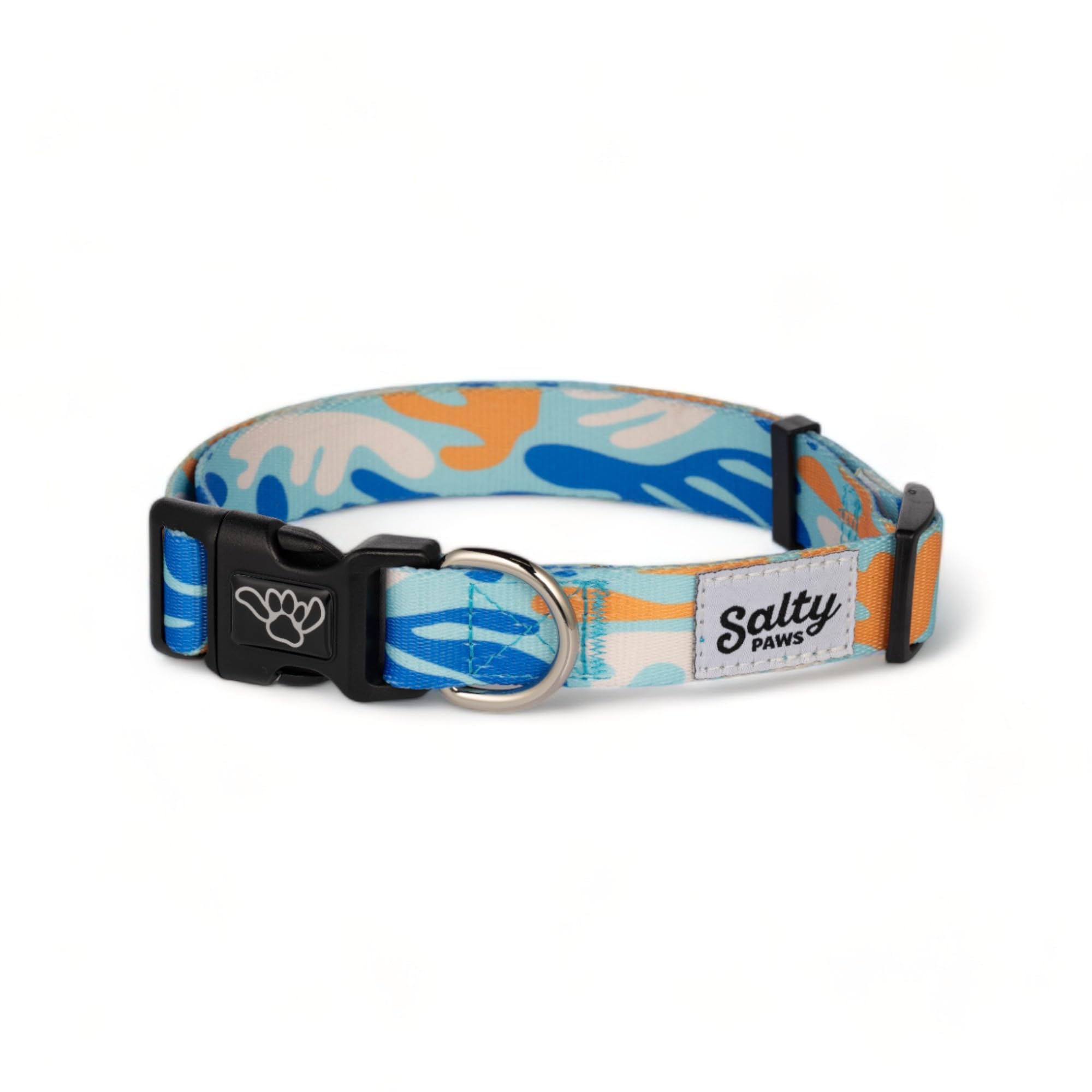 Shaka'S Salty Paws Boy & Girl Dog Collar Small Medium Large (Small Dog Collar Adj. 10-16'' For Dogs Up To 25 Lbs, Coral Camo)