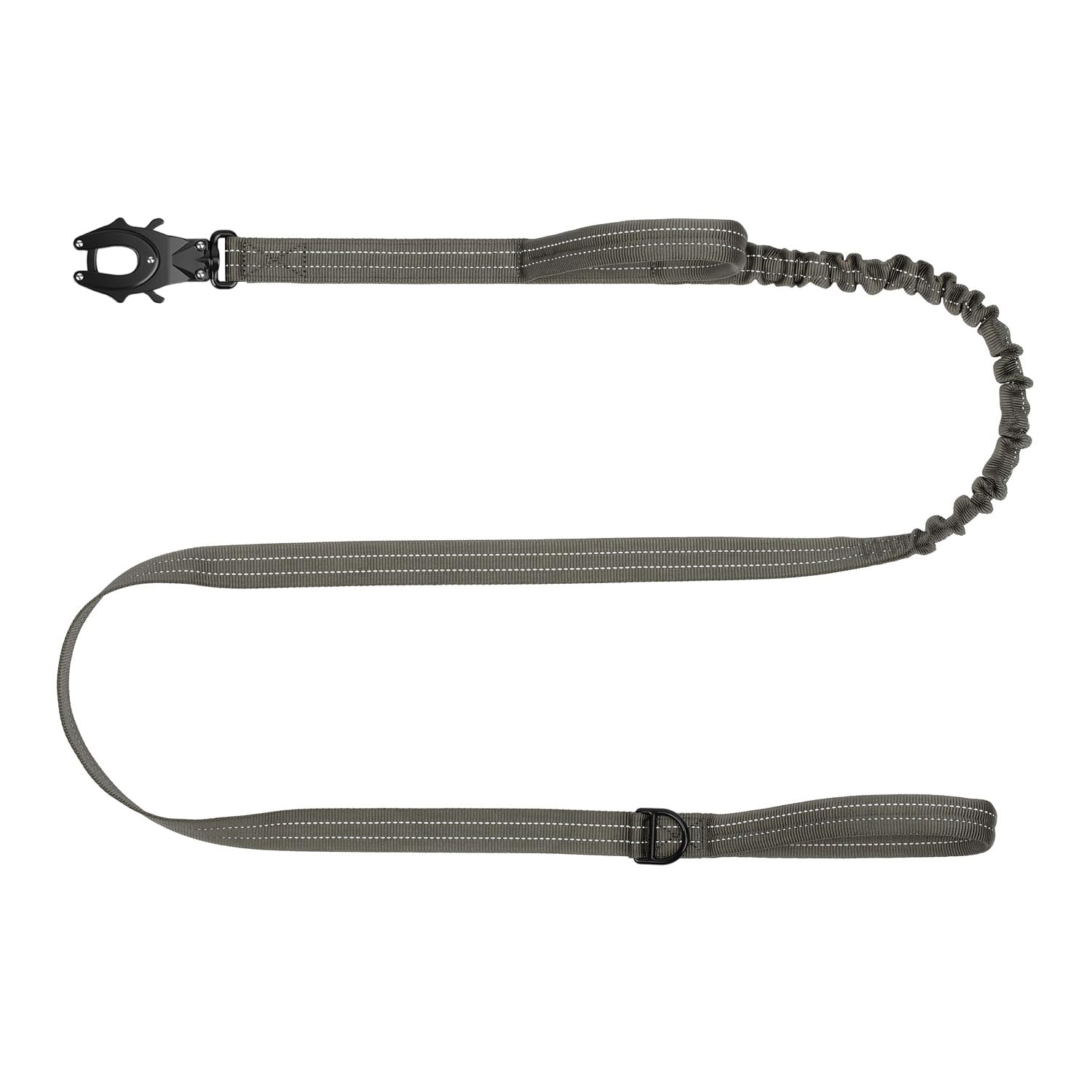 Icefang Tactical Dog Leash,K9 Training Walking Bungee Lead With 2 Control Handle,Heavy Duty Quick Release Metal Clasp,For Medium