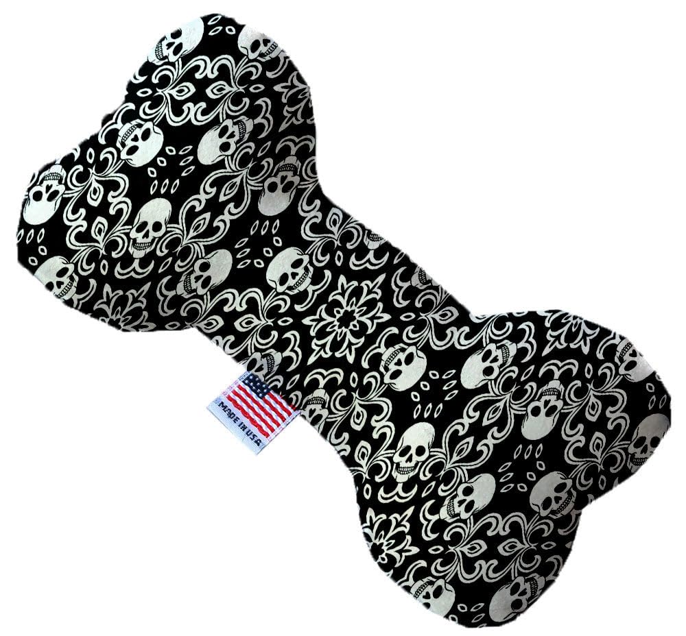 Pet and Dog Plush Heart or Bone Toy, &quot;Skulls Group&quot; (Available in different sizes, and 12 different pattern options!) Spinning Skulls 8&quot; Plush Bone