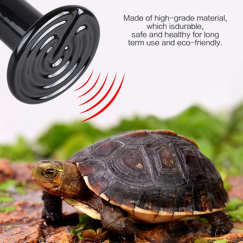 Boeespat 150W 3 Pack Ceramic Heat Emitter Bulb, Reptile Heat Lamp Brooder Coop Pet No Light No Harm For Pets Amphibians Hamsters Snakes Birds Poultry Chicken Coop Habitats (Black)