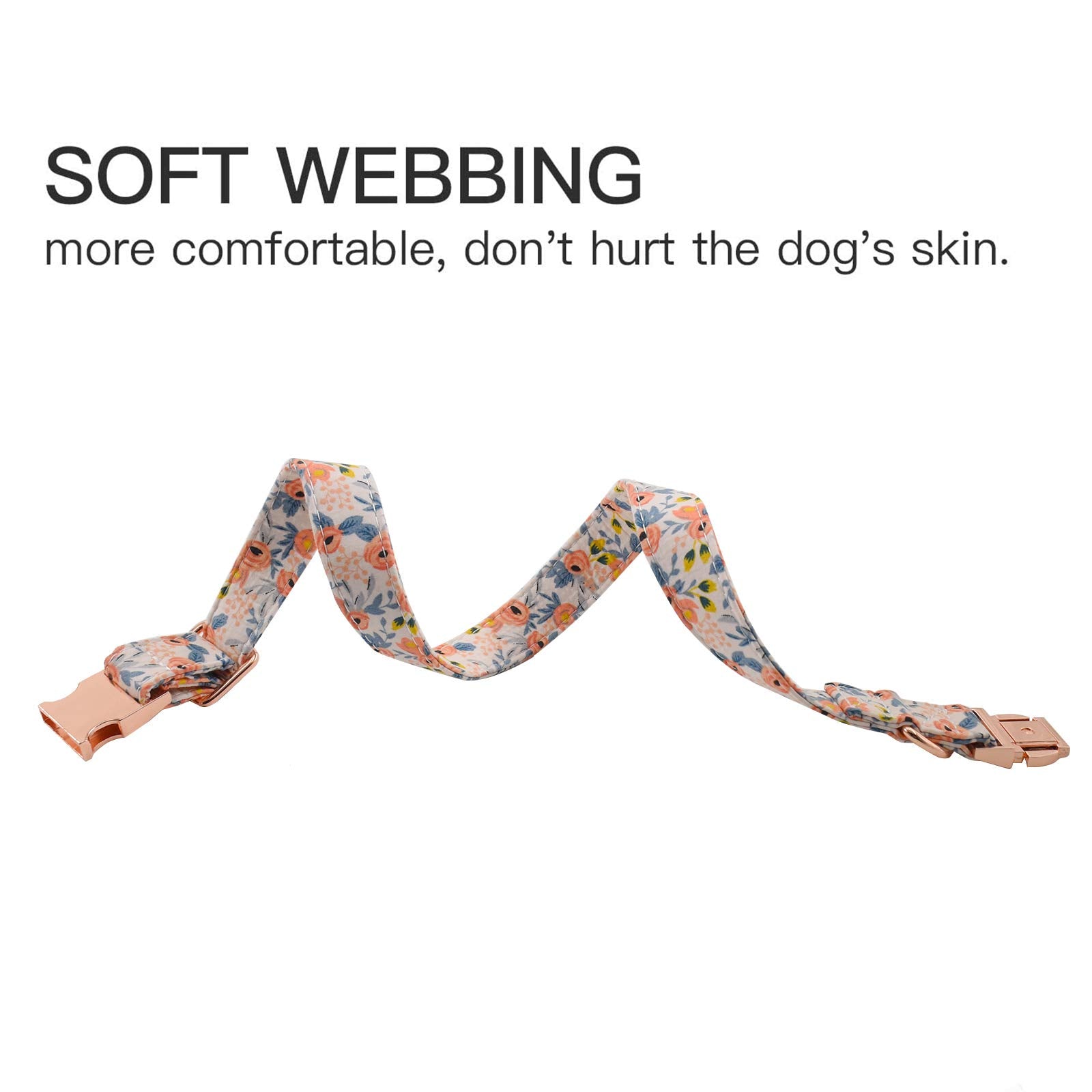 Metal Buckle Dog Collar, Durable Adjustable Dog Collar Soft for Small Medium Large Dogs (M(13-18in), Flower3)