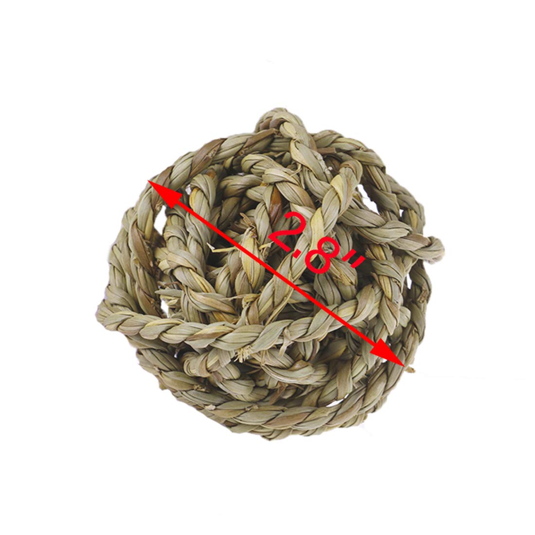 10Pcs Small Animal Ball Toy, Rabbit Activity Toy, 2.8In Large Guinea Pig Chew Toys Grass Ball For Hamsters Gerbils Bunny Rabbits Guinea Pigs