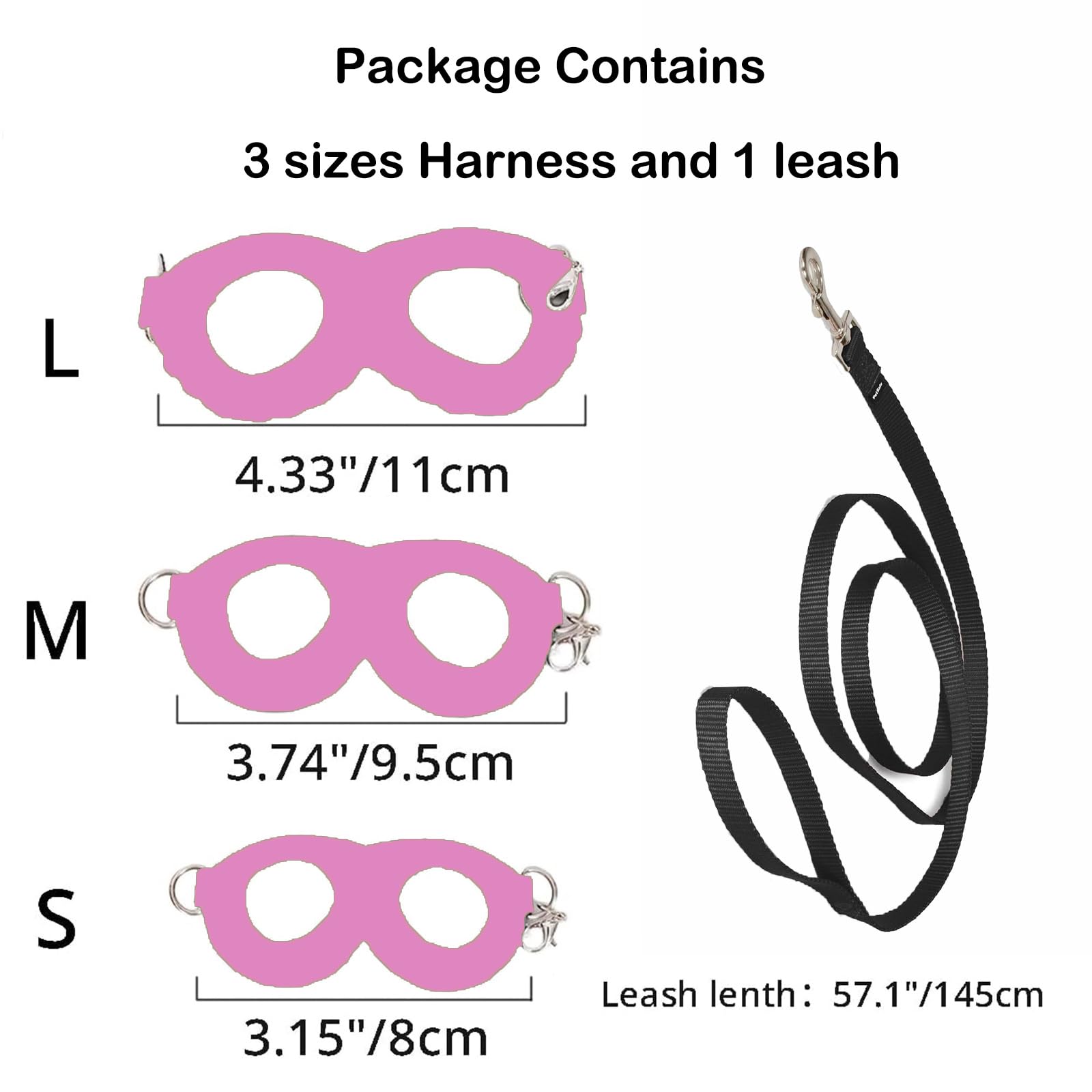 3 Pack Sugar Glider Harness And Leash Set Small Animal Training Walking Vest For Squirrel Hamster Rat Pink