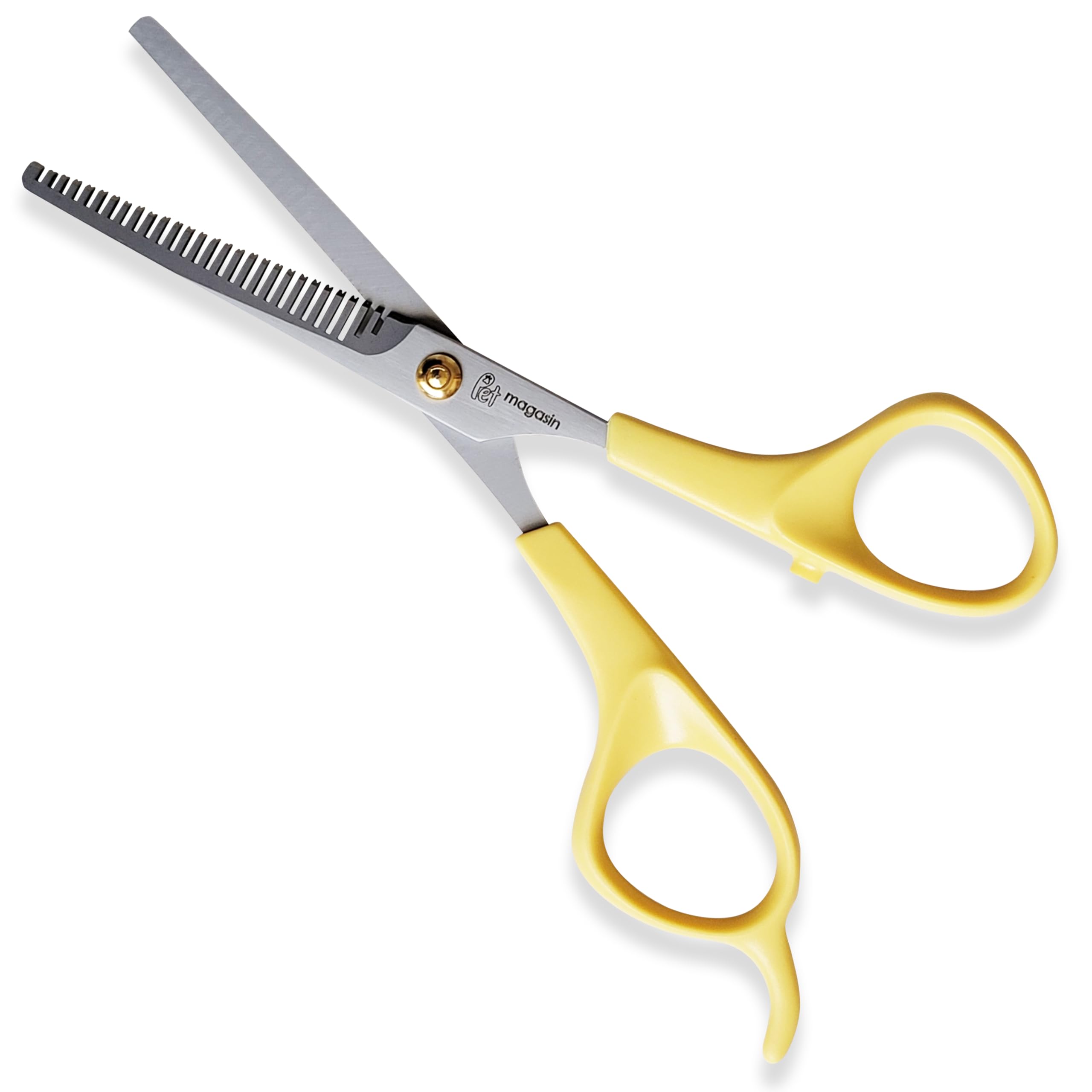 Pet Magasin Pet Thinning Shears - Professional Thinning Scissors With Toothed Blade - Yellow