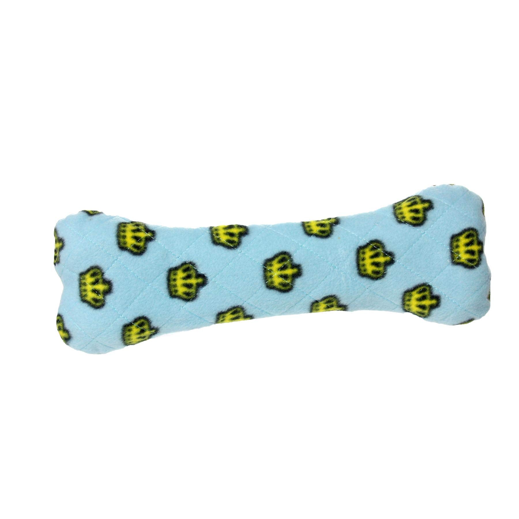 Mighty- No Stuff Bone-Blue– Squeaky Plastic Core. 2-In-1 Toy. Made Durable & Floats, Strong & Tough. Interactive Play Dog Toy (Tug, Toss & Fetch)