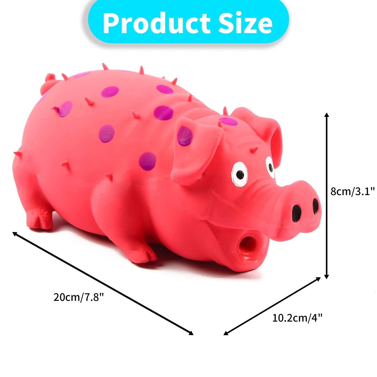 Squeaky Pig Dog Toys, 2 Pack Grunting Pig Dog Toy That Oinks Grunts For Small Medium Large Dogs, Durable Rubber Pig Squeaker Dog