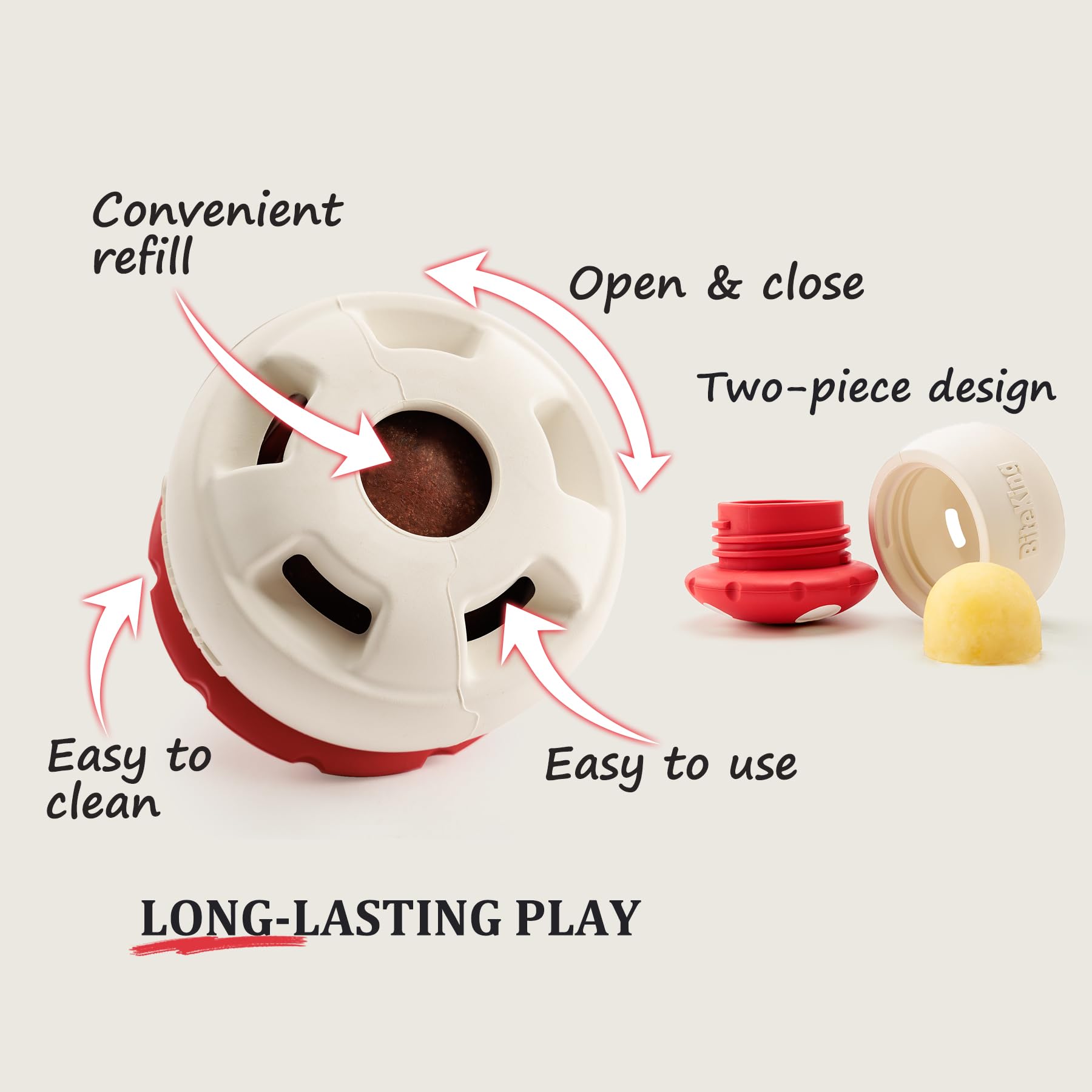 BiteKing Natural Rubber Long Lasting Interactive Dog Toys to Keep Them Busy, Freeze Enrichment Toys for Medium and Large Dogs -