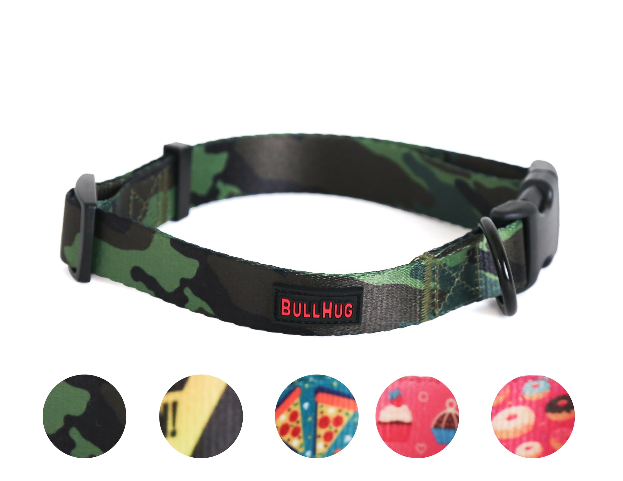 Dog Collars, Soft Adjustable Polyester, Vibrant Prints With Quick-Release Utx Buckle. Designed For Small Medium Large Dogs (Army