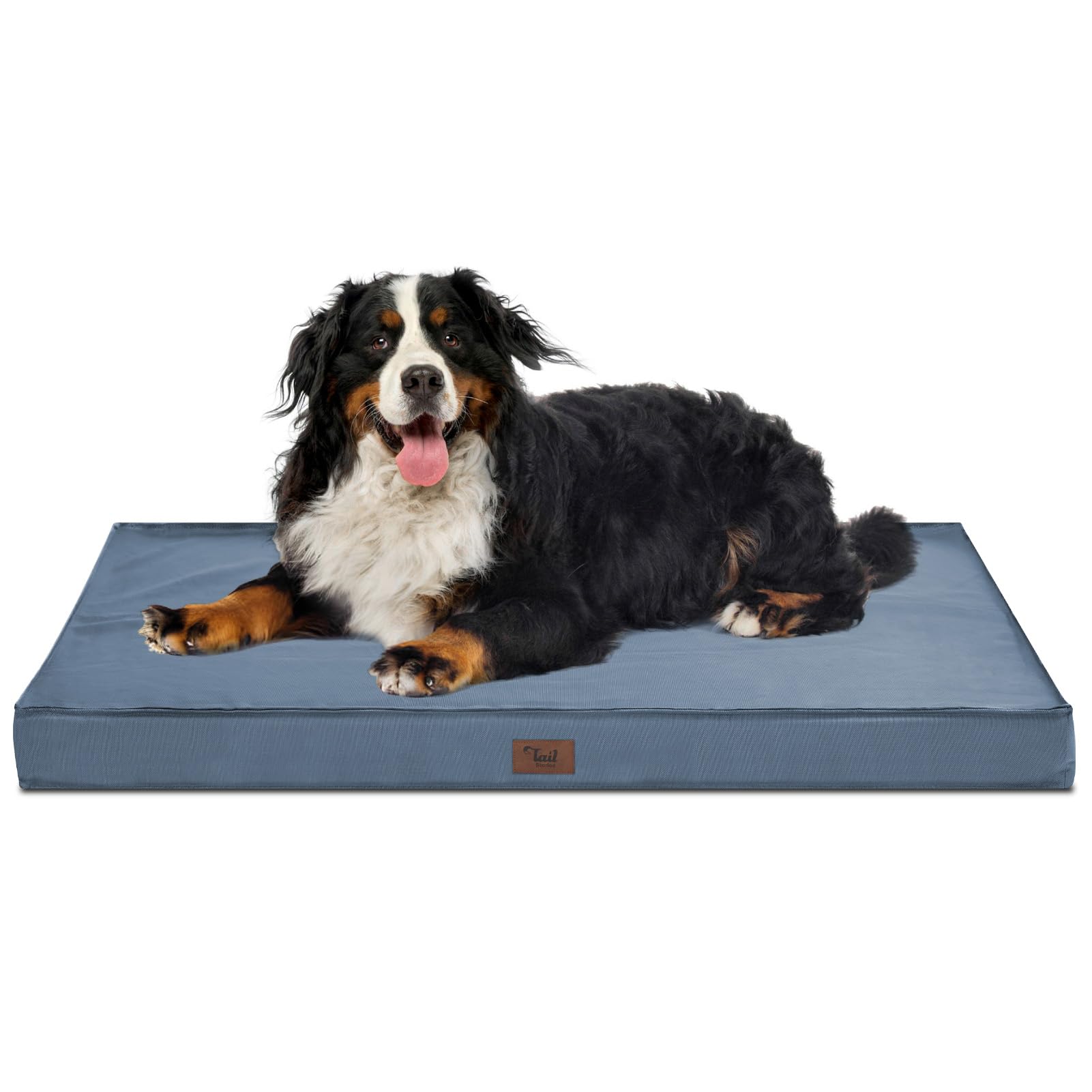Tail Stories Dog Beds For Large Dogs, Orthopedic Dog Bed For Extra Large Dogs, Big Waterproof Dog Pet Bed With Washable Removable Oxford Cover, Blue